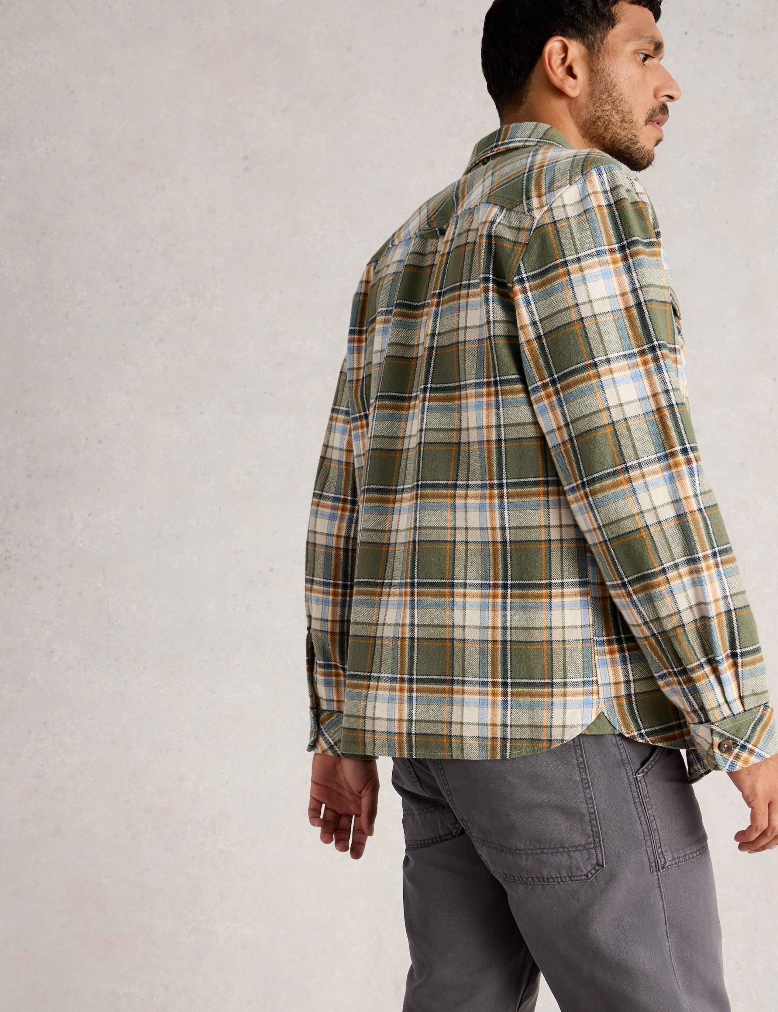 Regular Fit Pure Cotton Checked Overshirt 6 of 6