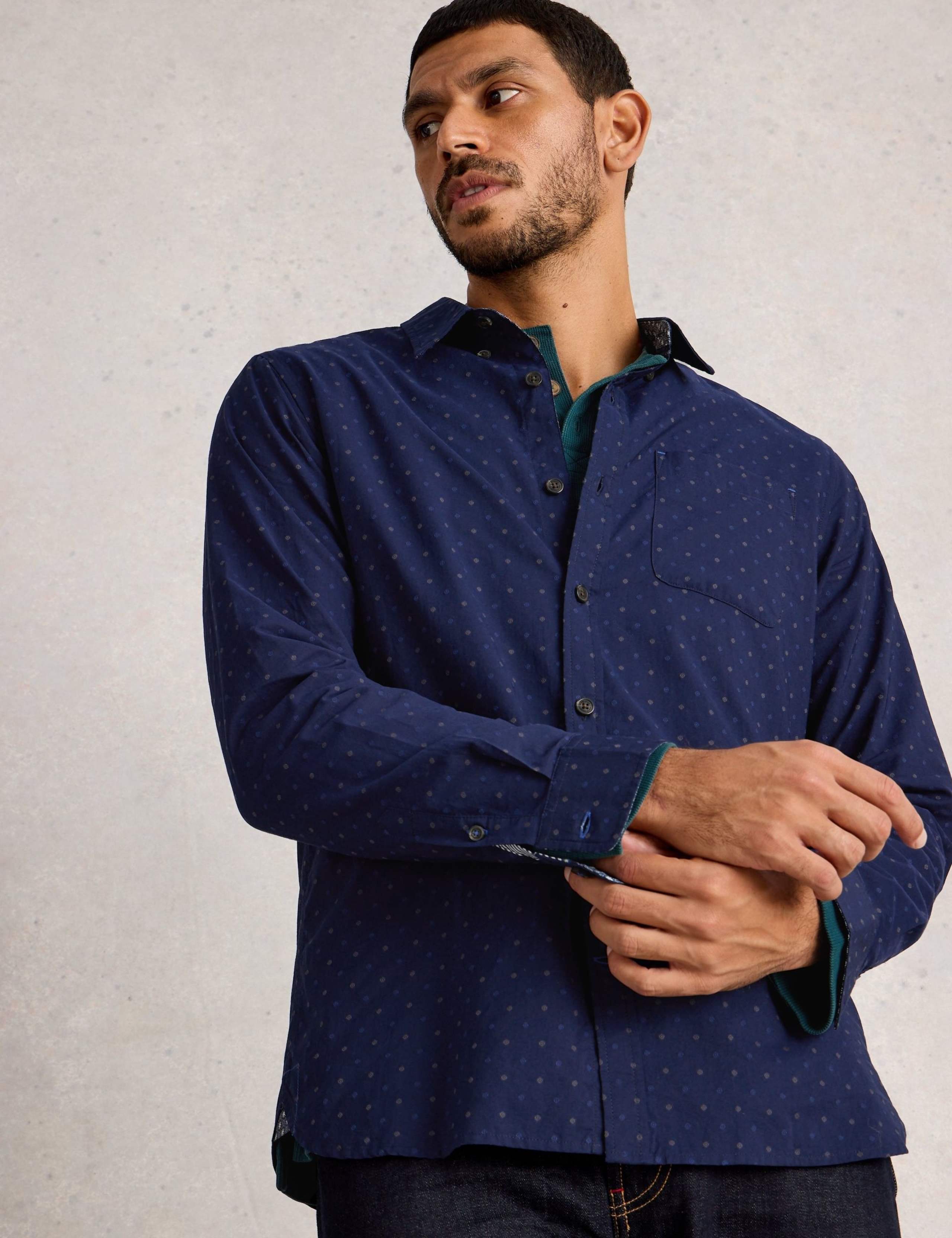 Regular Fit Pure Cotton Spot Print Shirt 1 of 6
