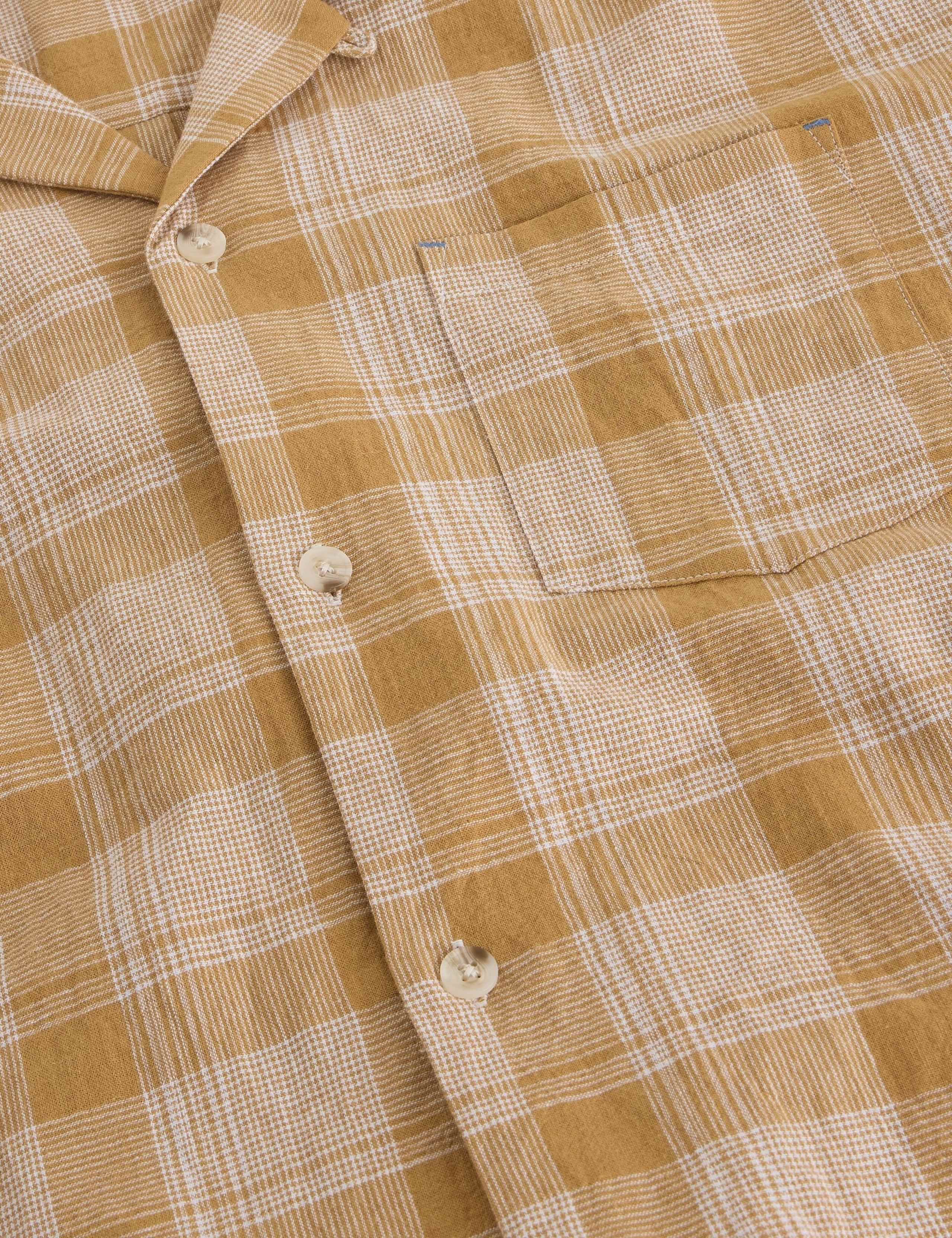 Linen Cotton Blend Check Short Sleeve Shirt 5 of 6