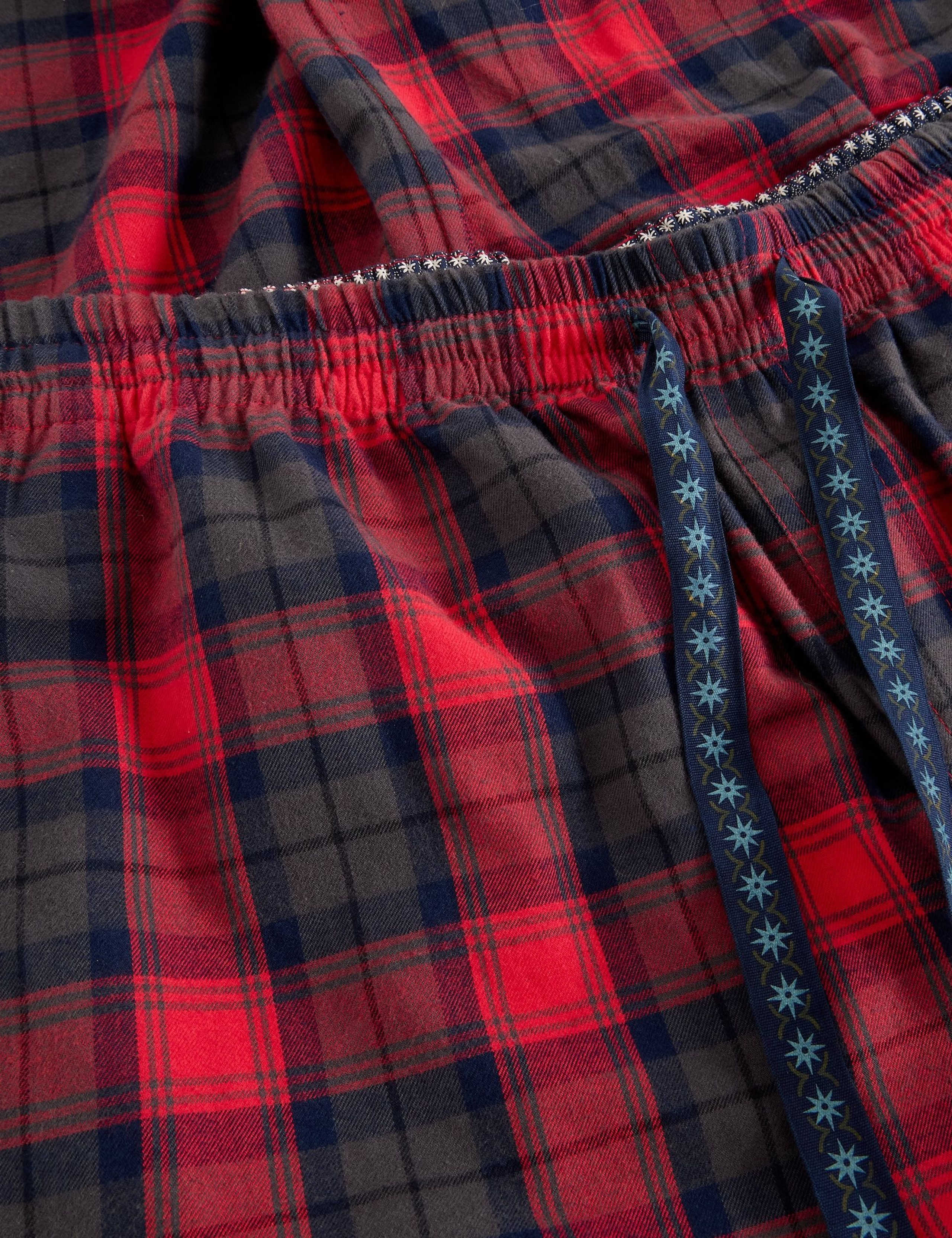 Pure Cotton Checked Pyjama Bottoms 6 of 7