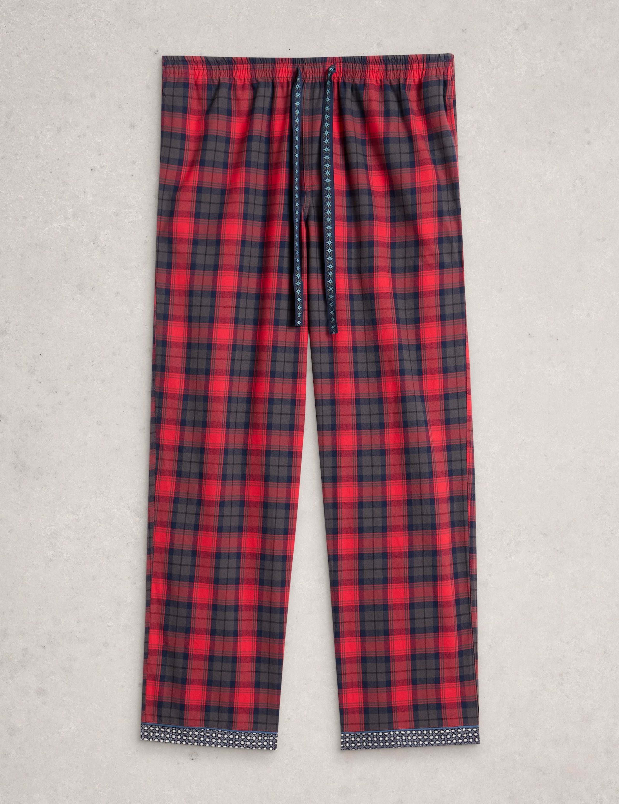 Pure Cotton Checked Pyjama Bottoms 2 of 7