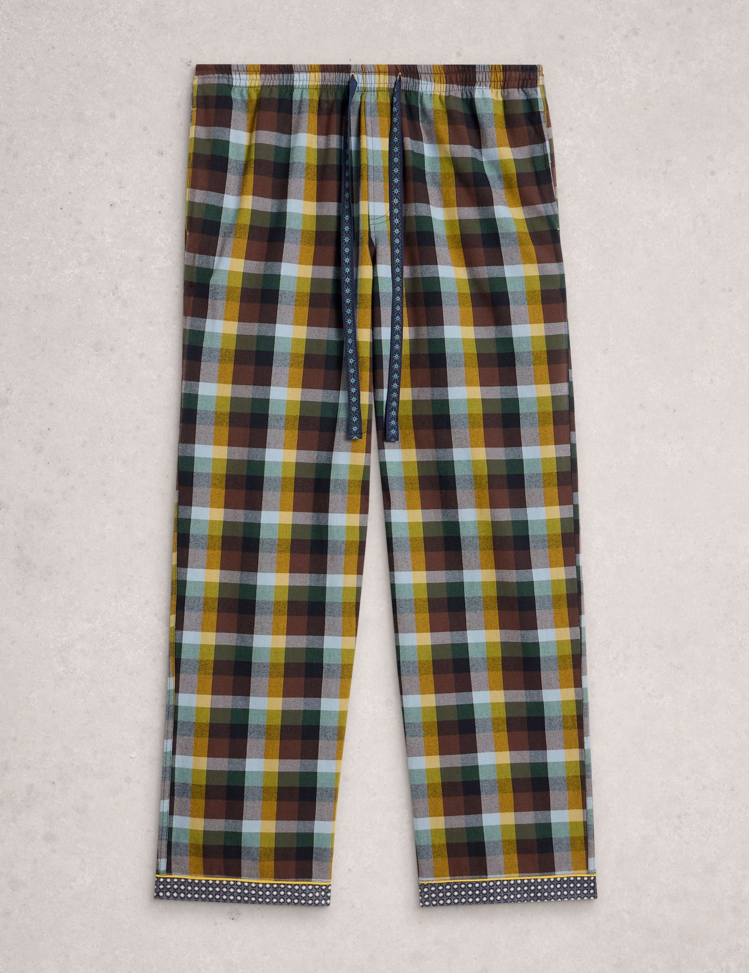 Pure Cotton Checked Pyjama Bottoms 2 of 6