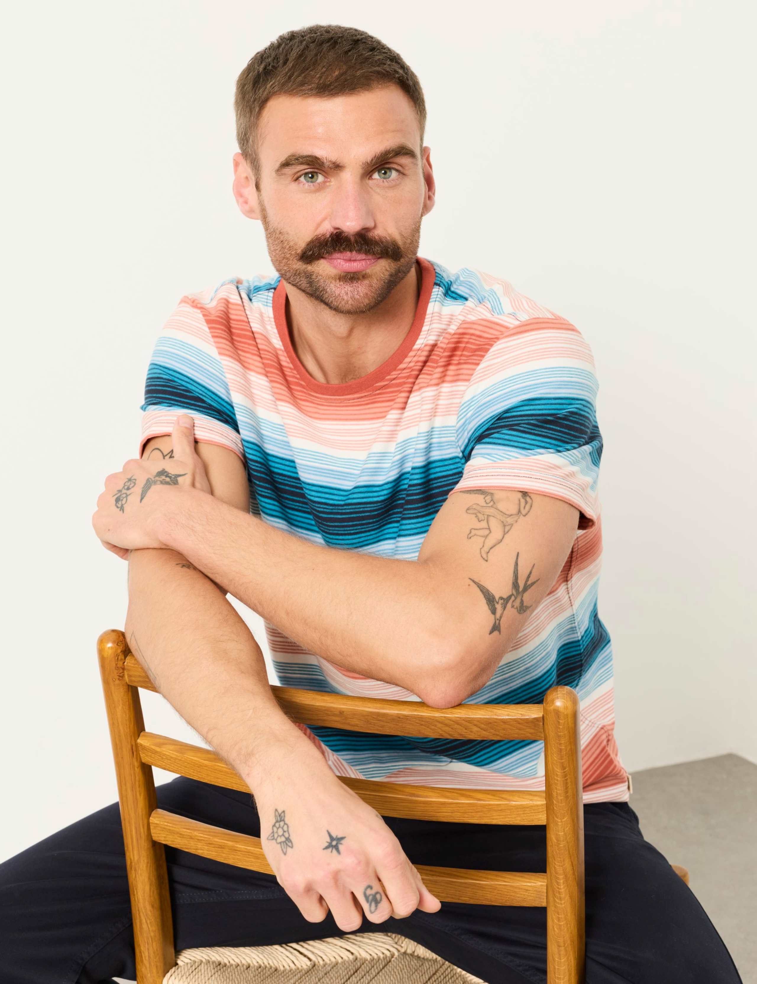 Pure Cotton Jersey Ombre Striped T-Shirt 4 of 5
