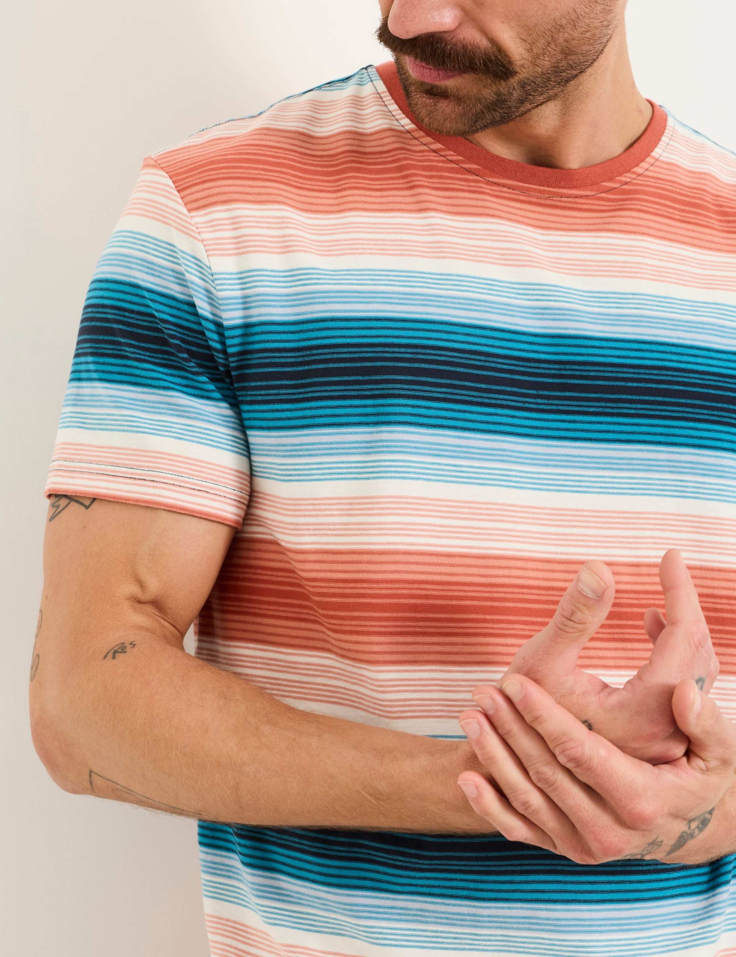Pure Cotton Jersey Ombre Striped T-Shirt 5 of 5