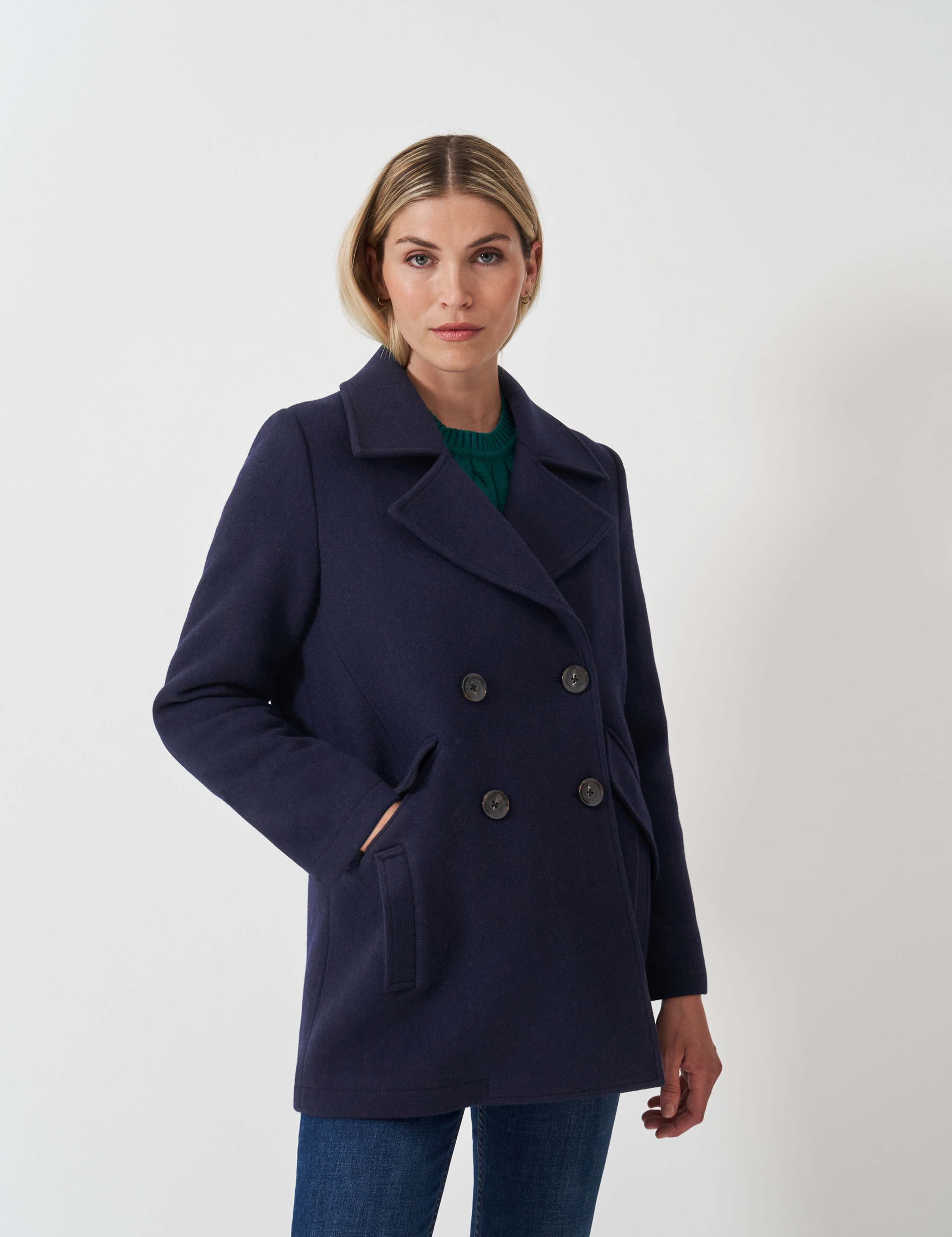Wool Blend Double Breasted Pea Coat 4 of 5