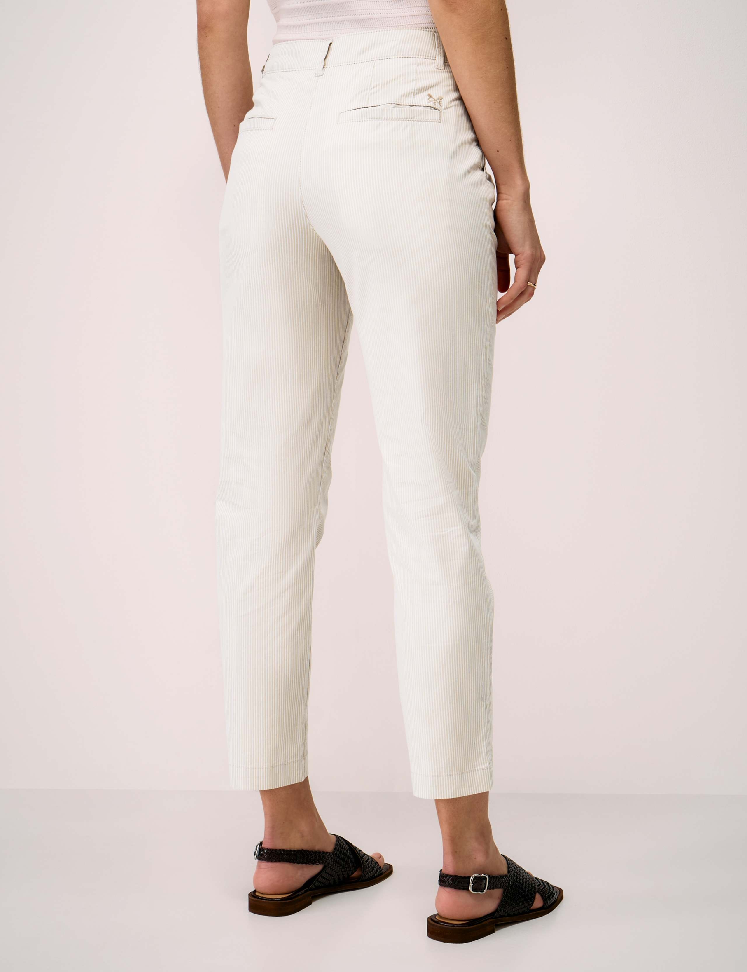 Cotton Rich Striped Tapered Trousers 4 of 5