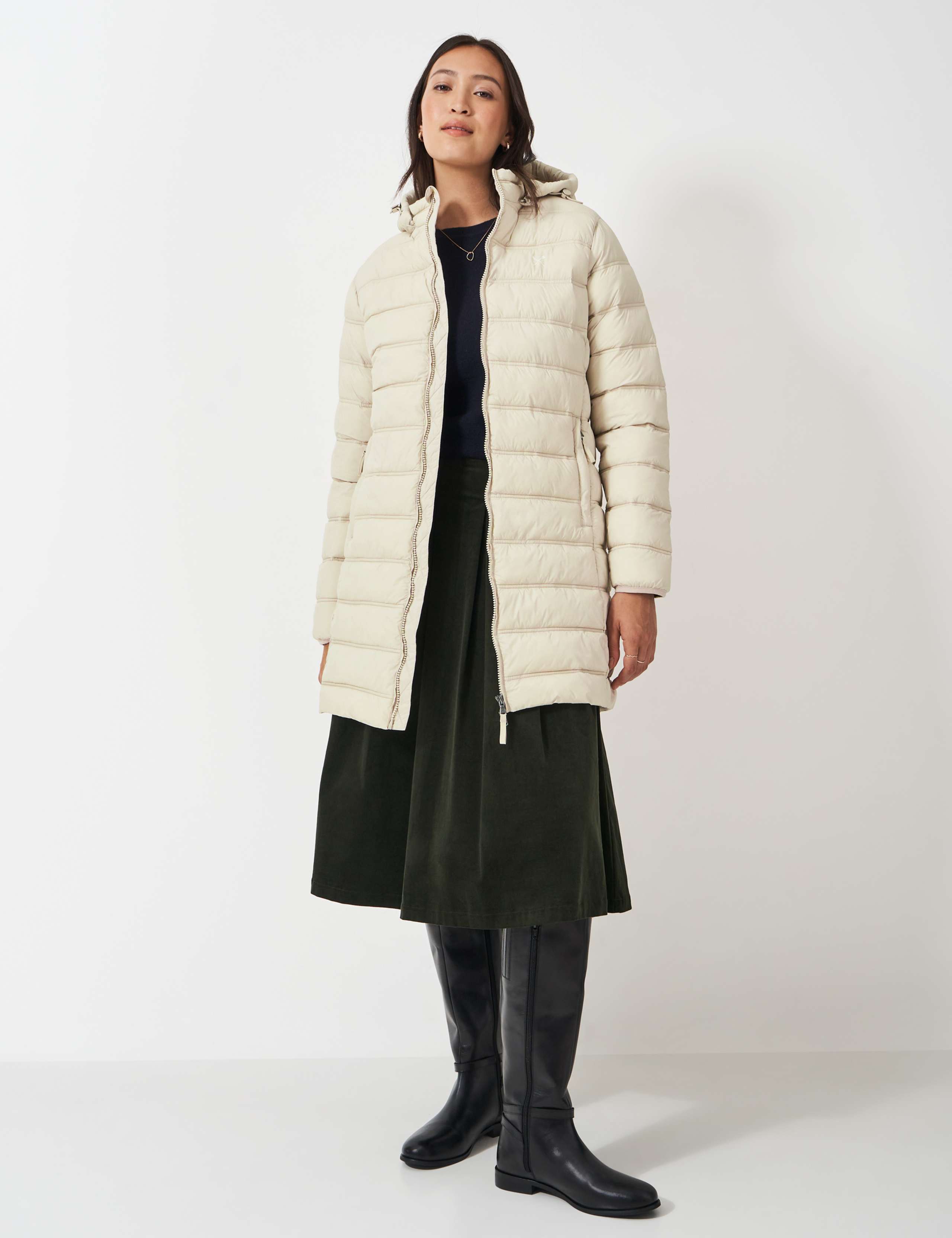 Hooded Padded Longline Coat Crew Clothing M&S