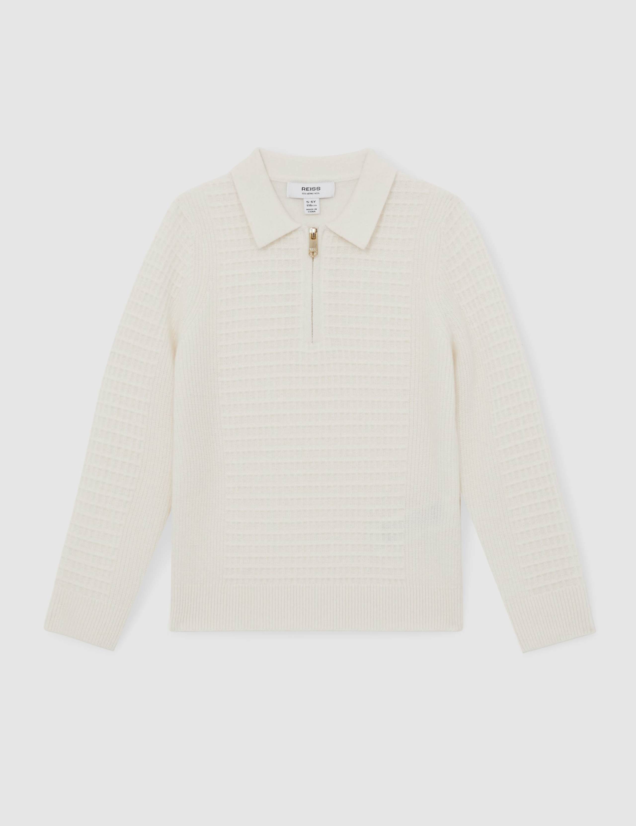 Pure Wool Knitted Polo Shirt (3-14 Yrs) 2 of 4