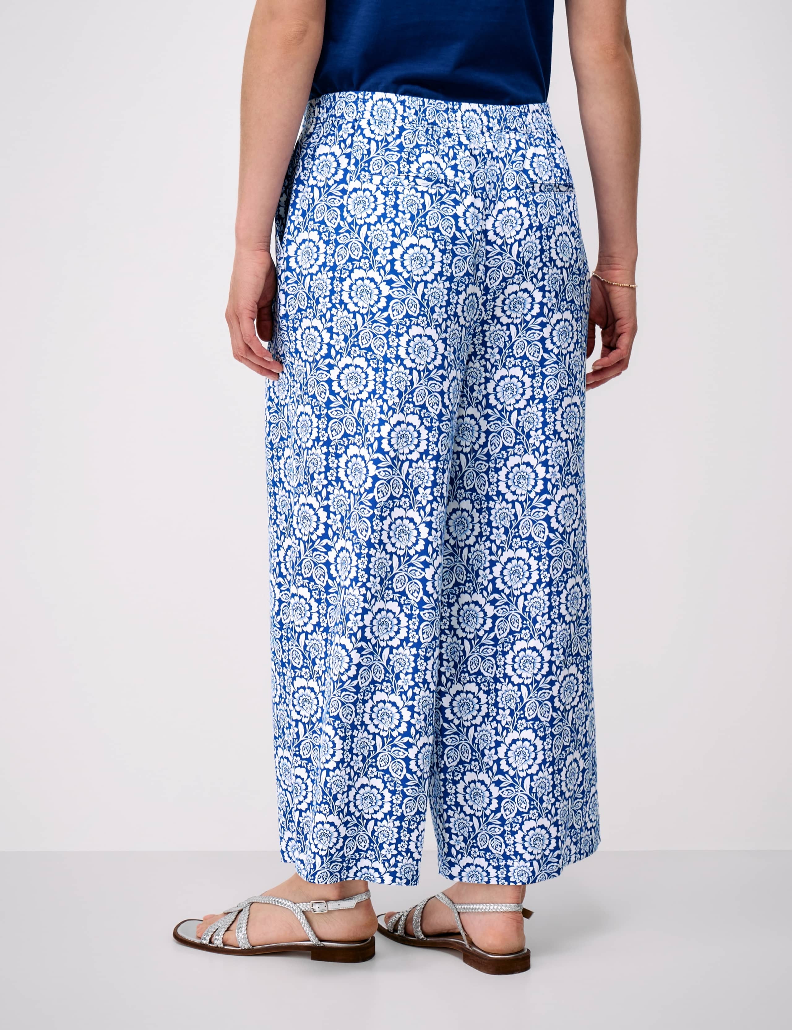Lyocell Blend Floral Wide Leg Trousers 3 of 5