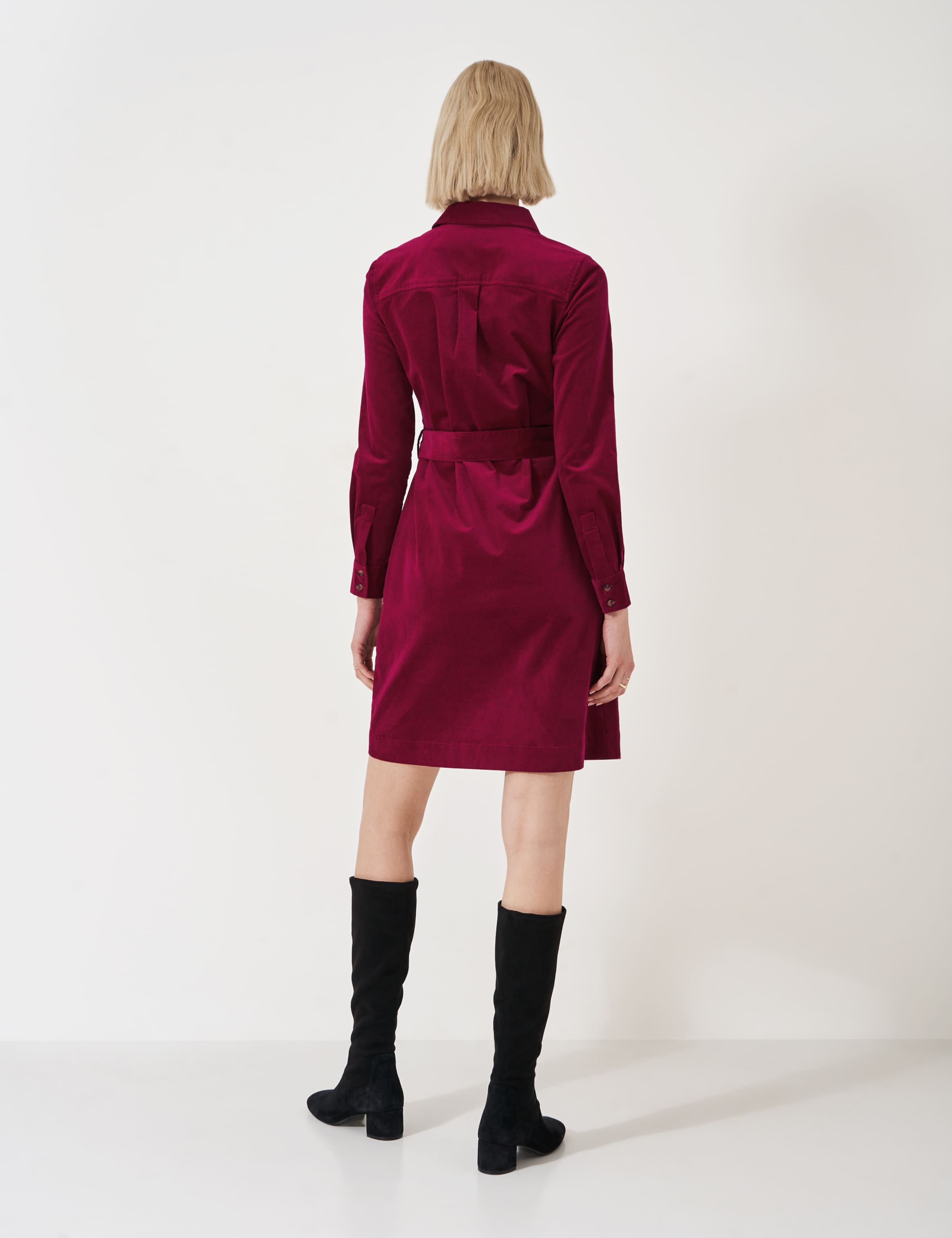 Cotton Rich Cord Tie Waist Shirt Dress 3 of 4