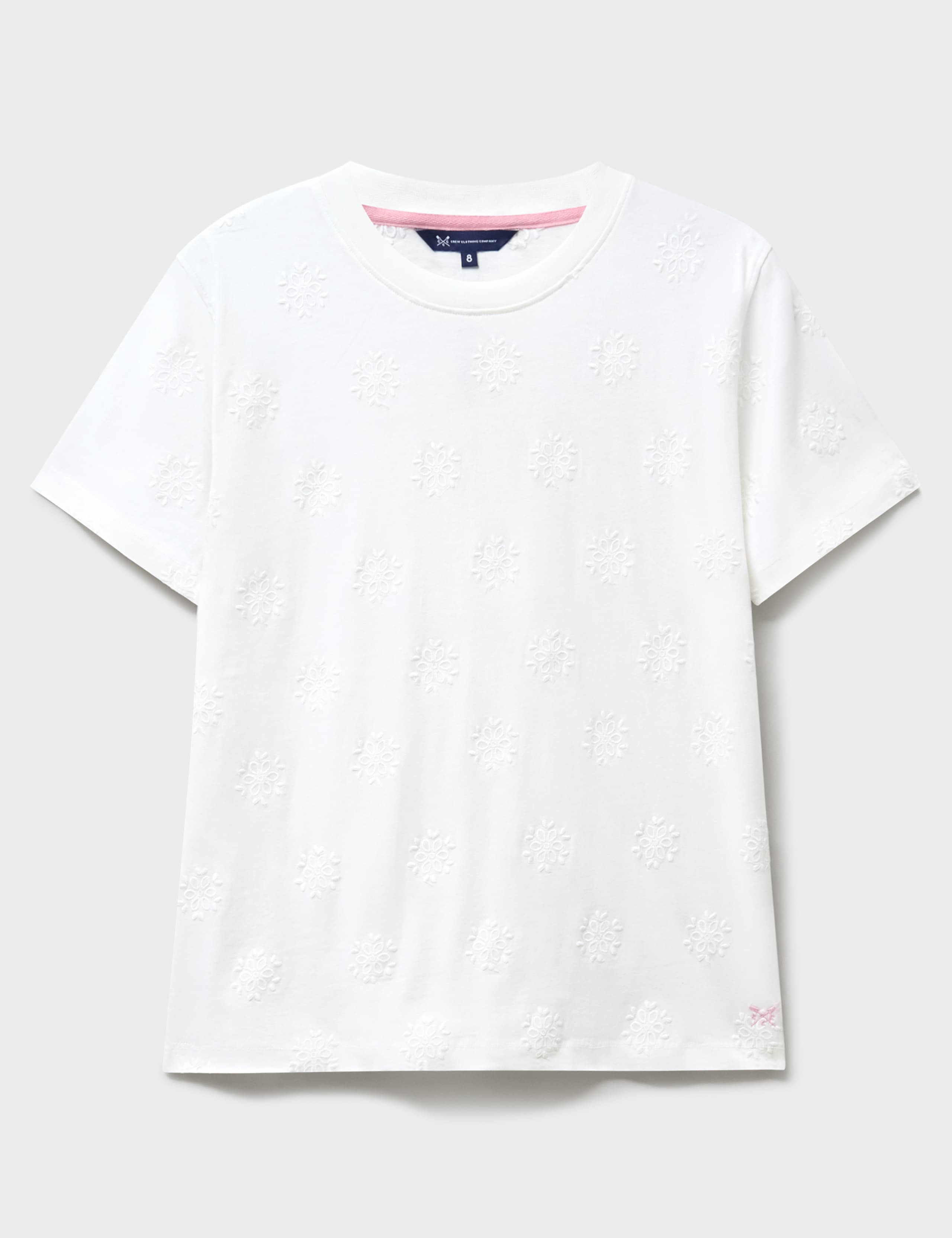 Pure Cotton Floral Embroidered T-Shirt 2 of 5