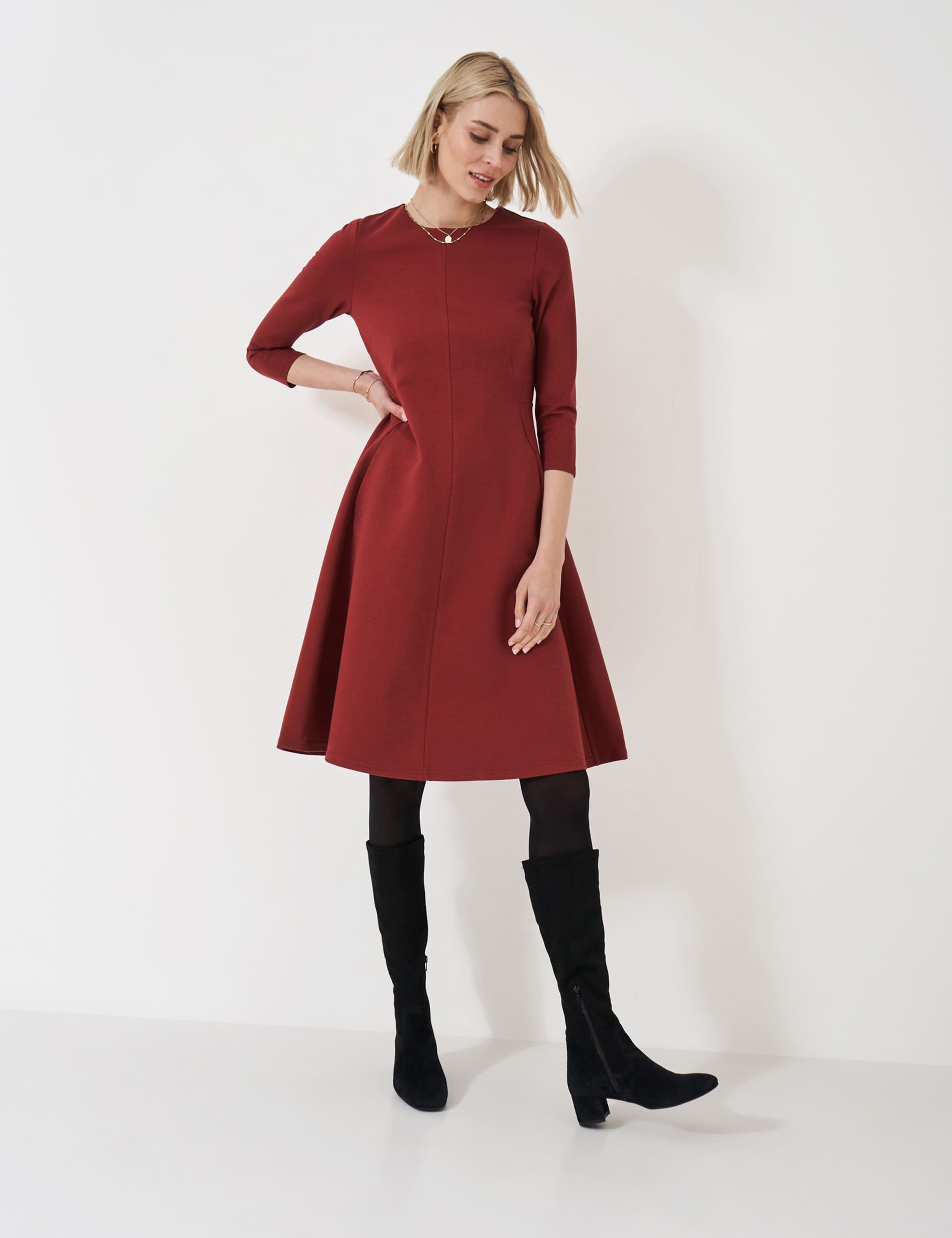 Round Neck Knee Length Skater Dress 5 of 5