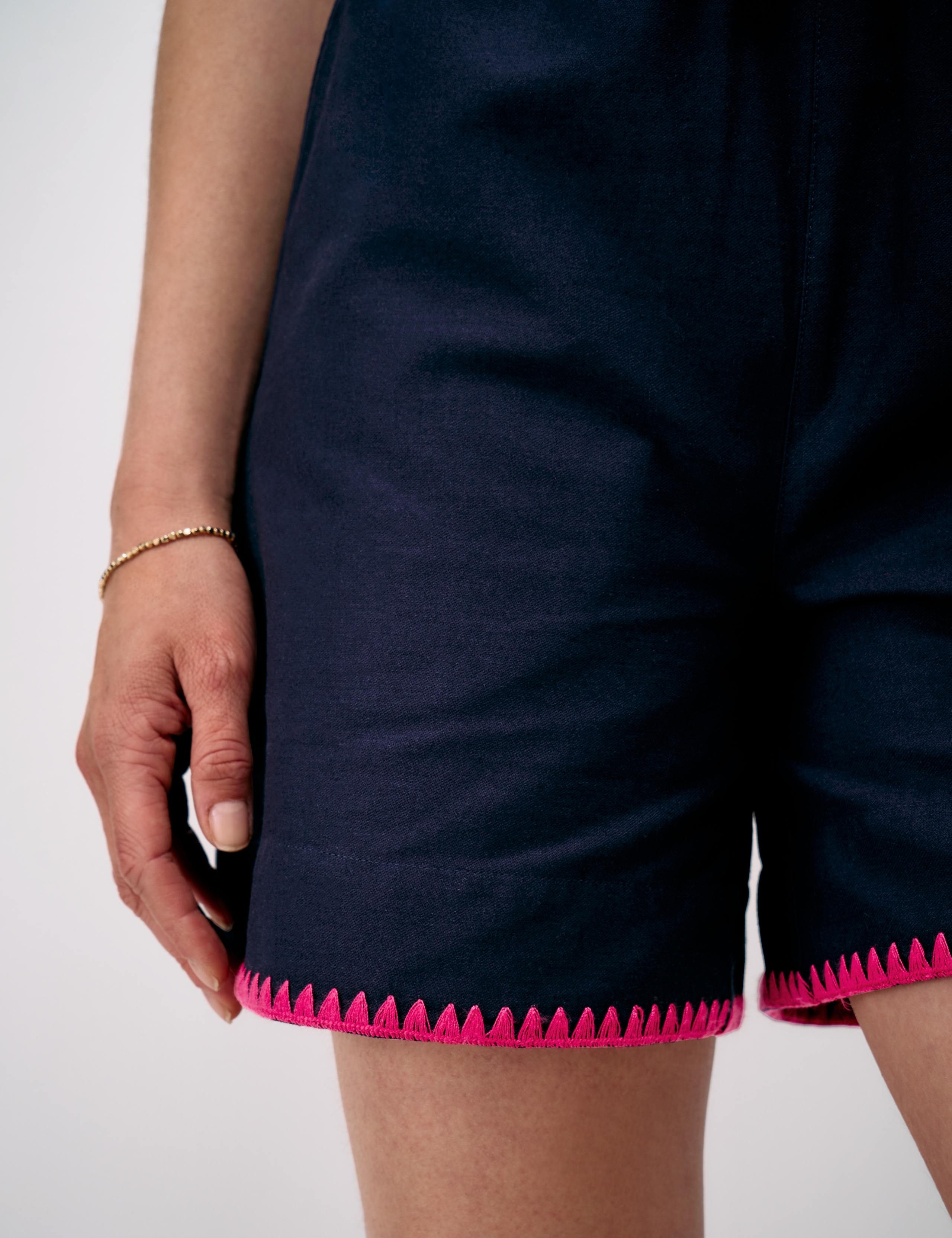 Cotton Rich Stitch Hem High Waisted Shorts 5 of 5