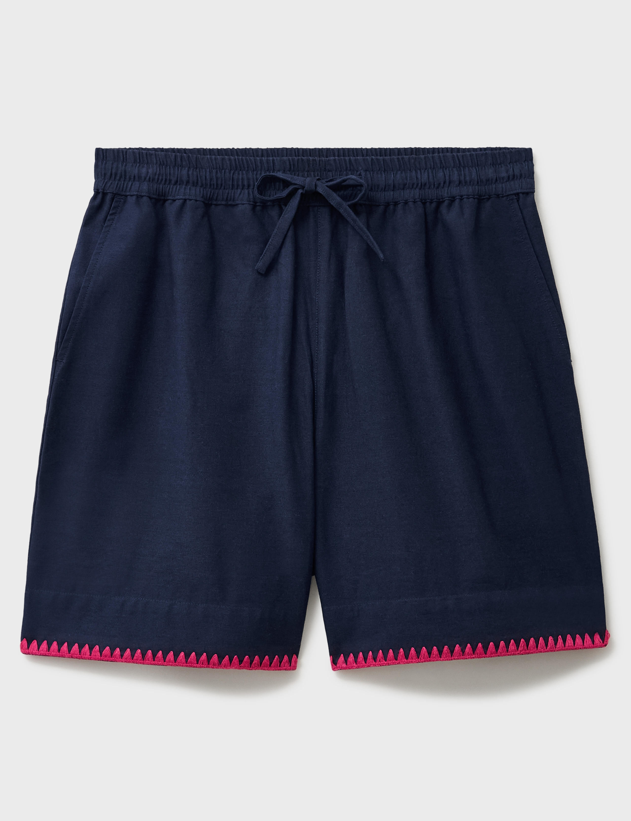 Cotton Rich Stitch Hem High Waisted Shorts 2 of 5