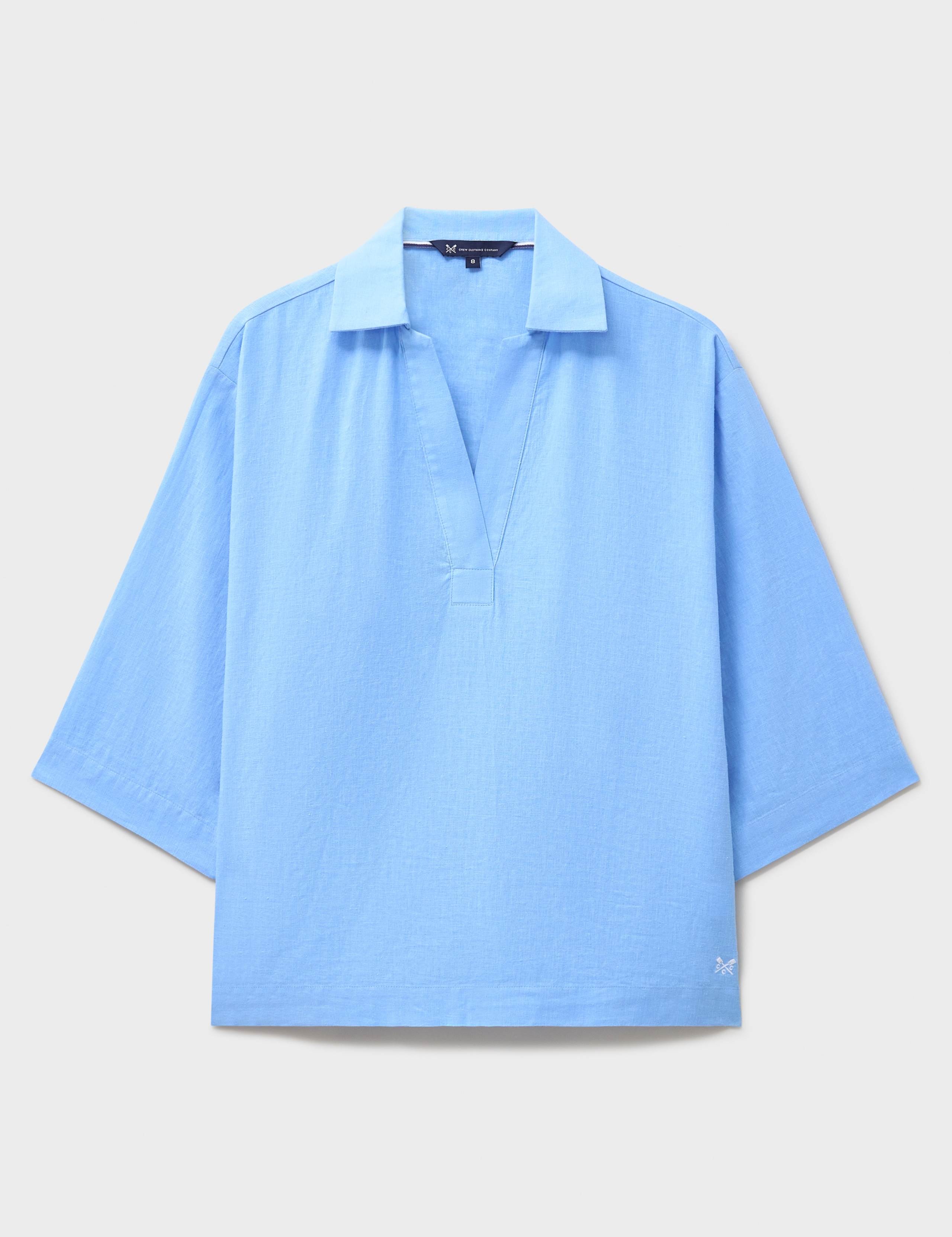 Linen Rich V-Neck Relaxed Popover Shirt 2 of 5