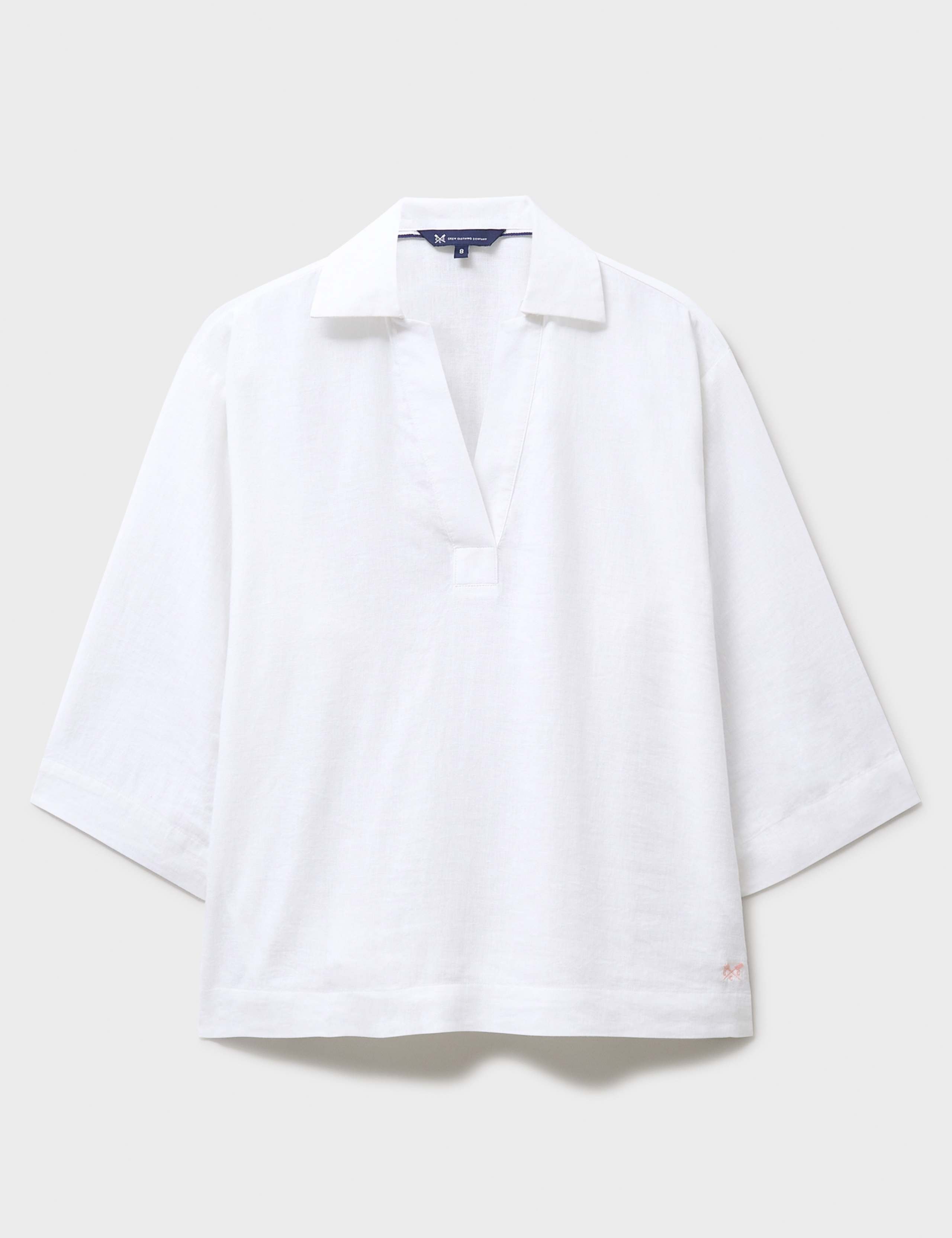 Linen Rich V-Neck Relaxed Popover Shirt 2 of 5