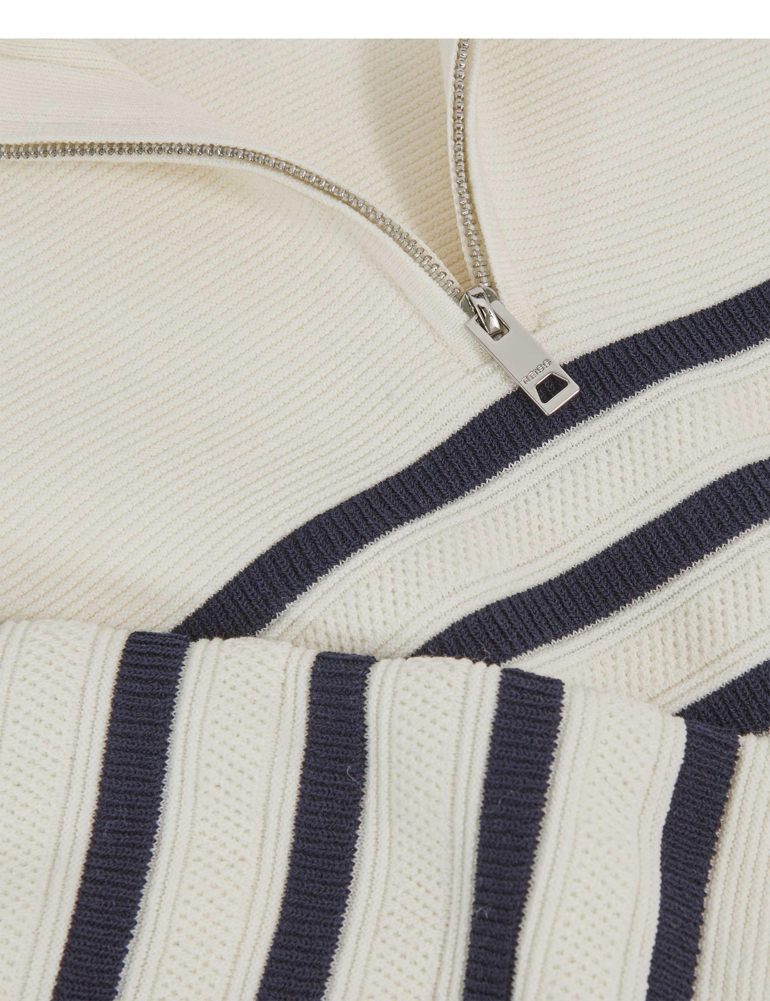 Cotton Blend Striped Half Zip Jumper (3-14 Yrs) 4 of 4