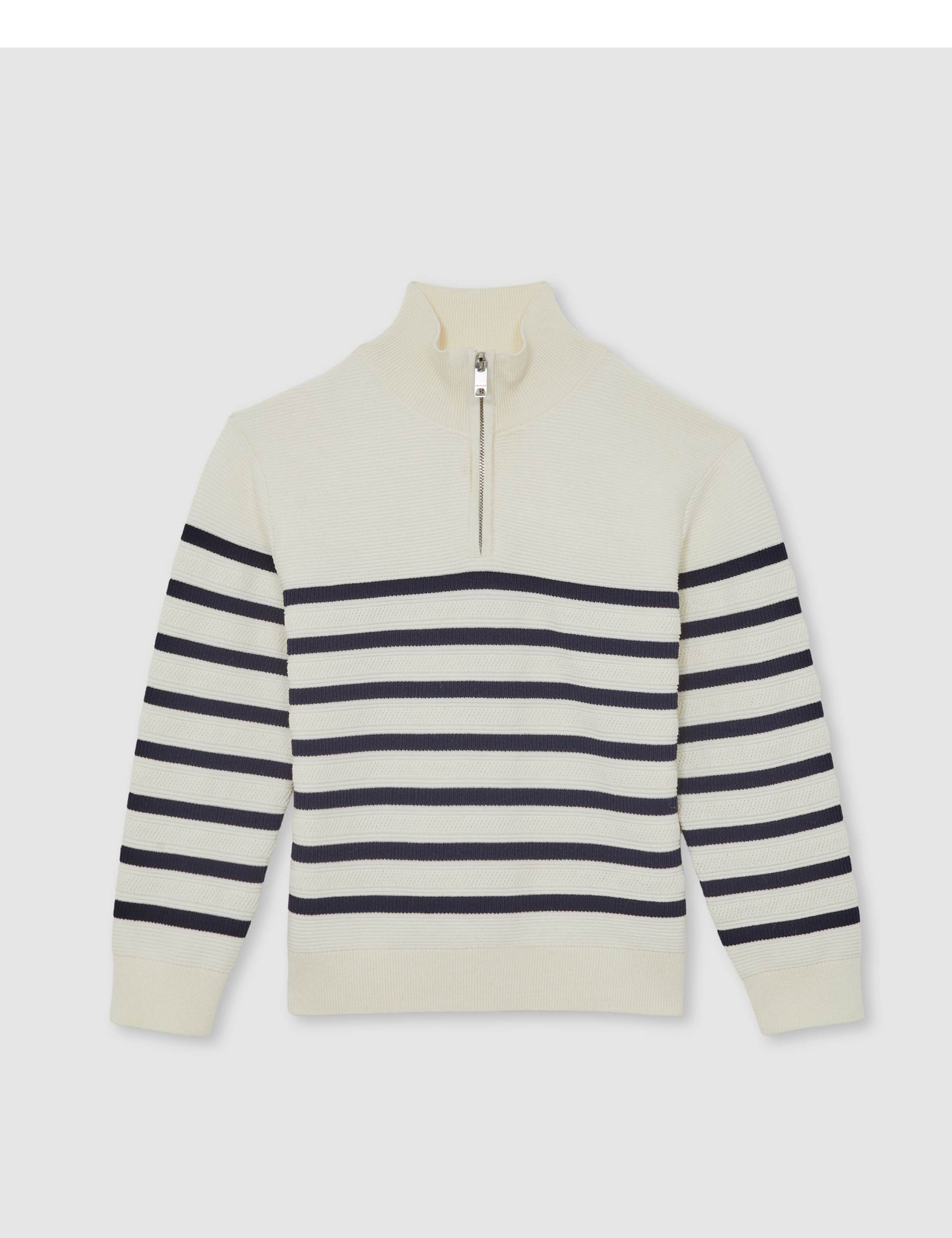 Cotton Blend Striped Half Zip Jumper (3-14 Yrs) 2 of 4