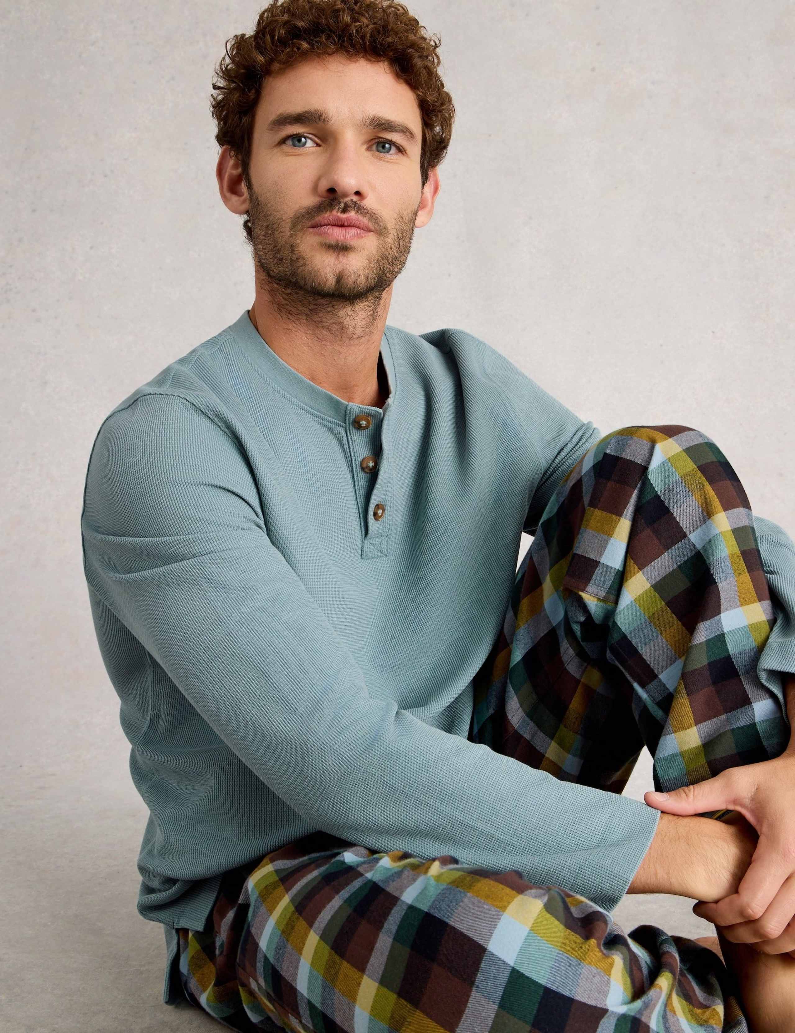 Pure Cotton Waffle Henley Top 3 of 6