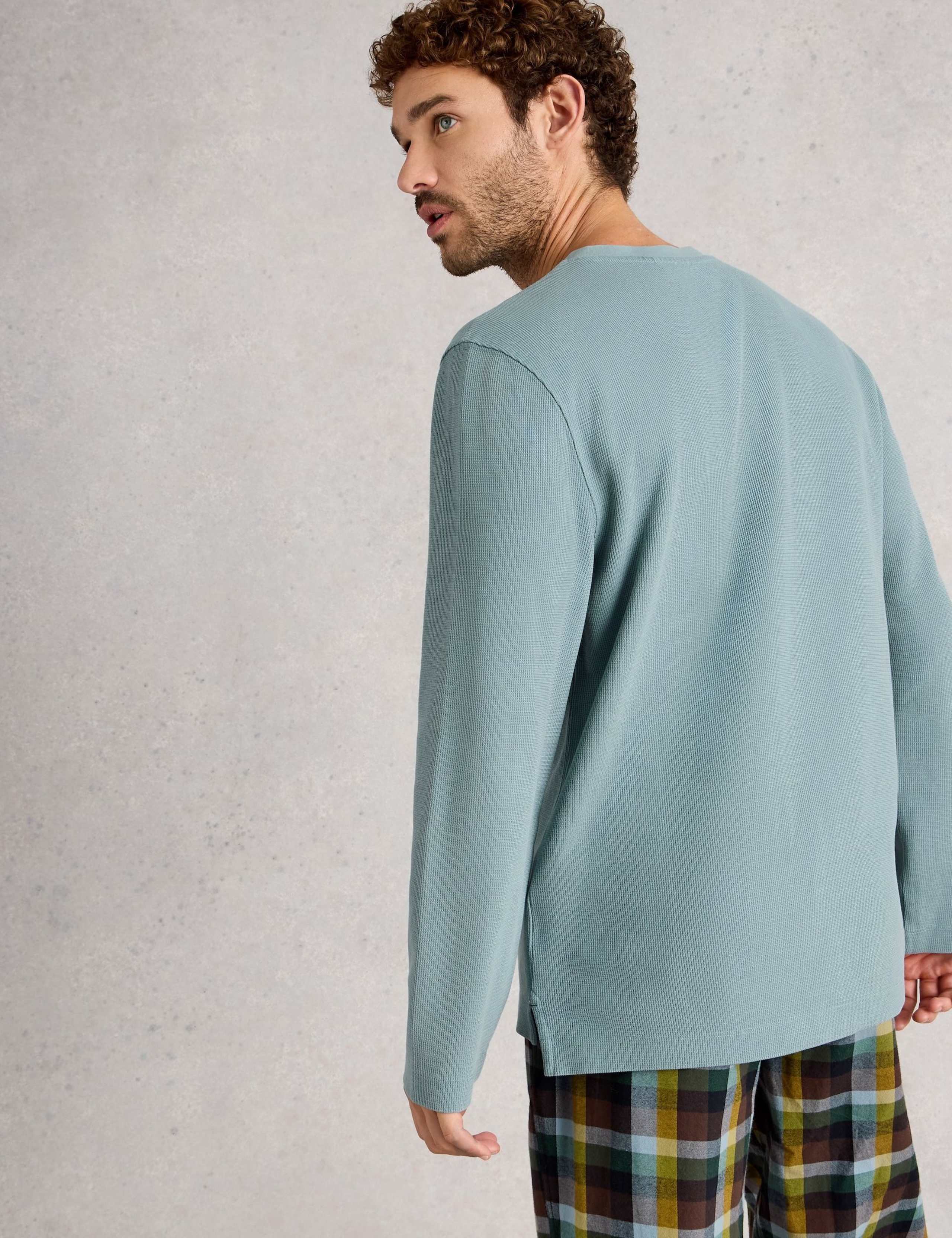 Pure Cotton Waffle Henley Top 4 of 6