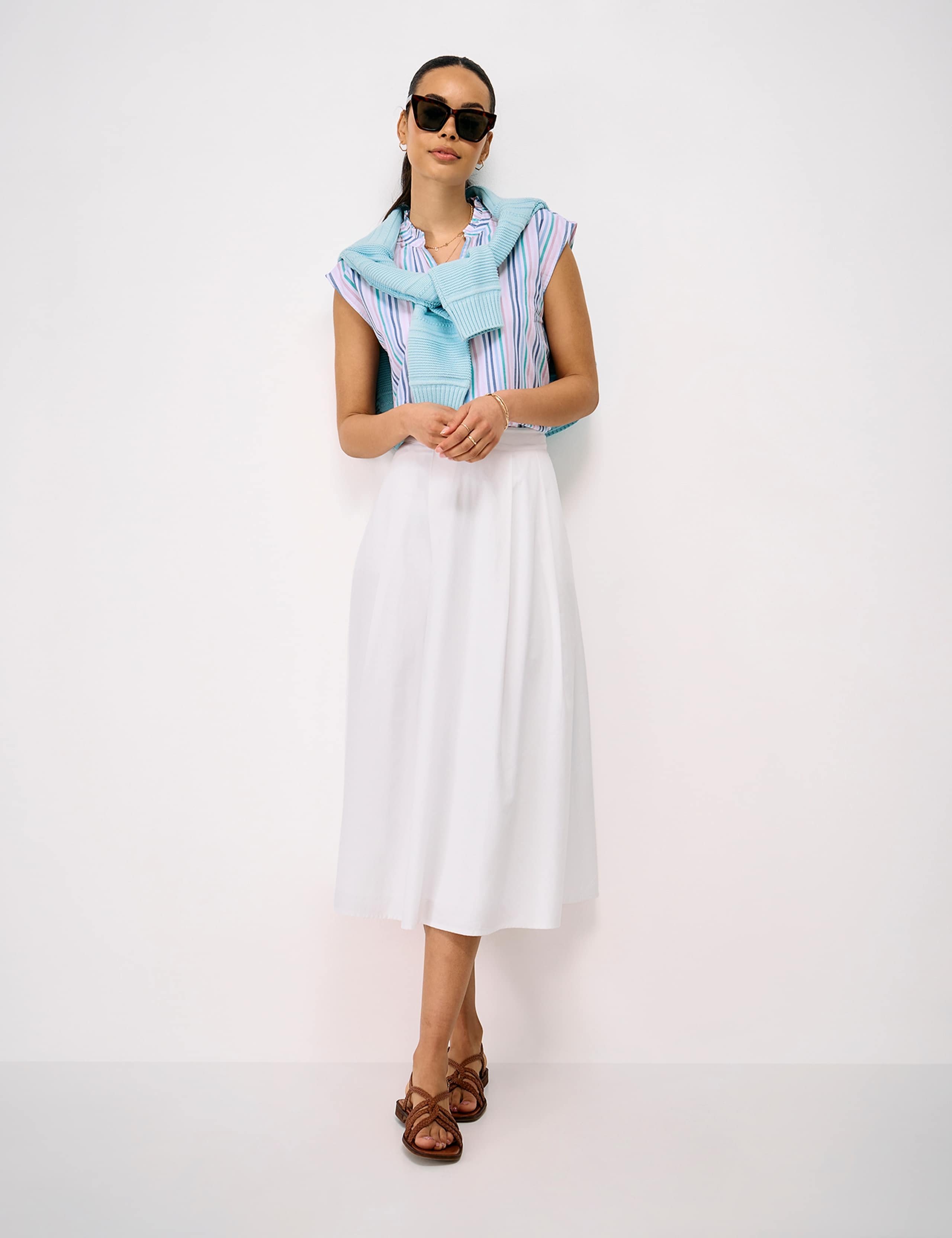 Pure Cotton Double Cloth Striped Blouse 3 of 5