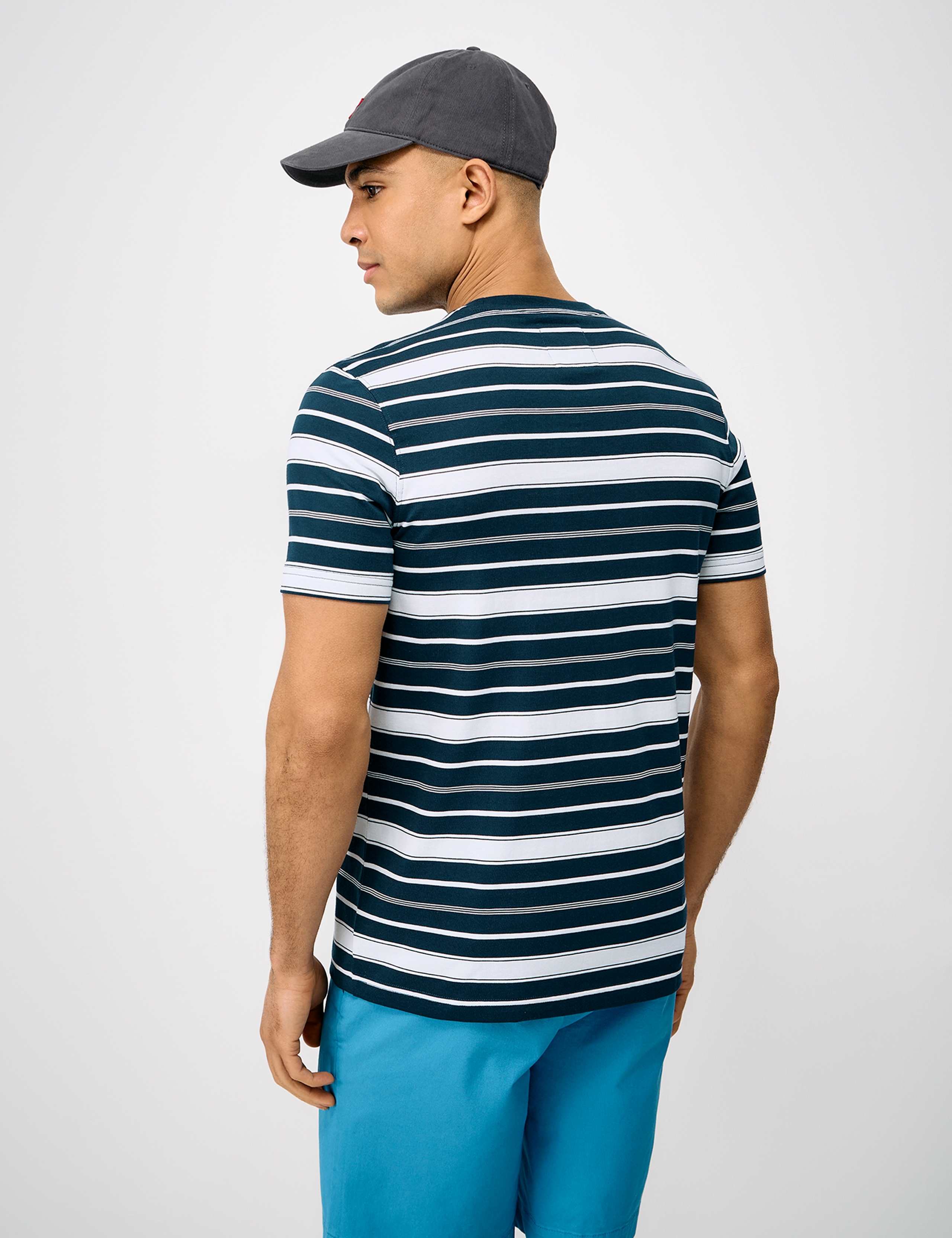 Pure Cotton Striped Crew Neck T-Shirt 4 of 5