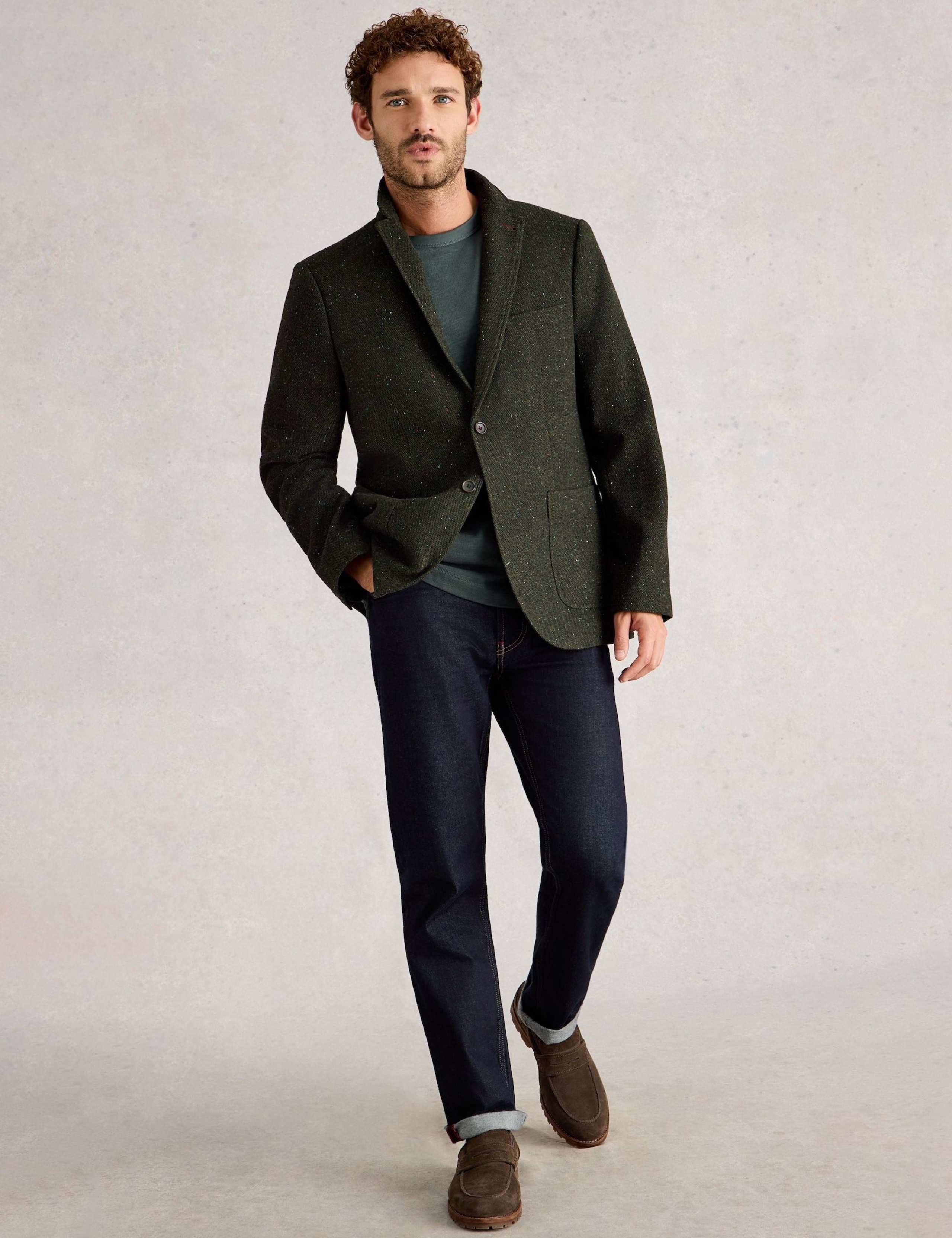 Regular Fit Flecked Blazer with Wool 1 of 6