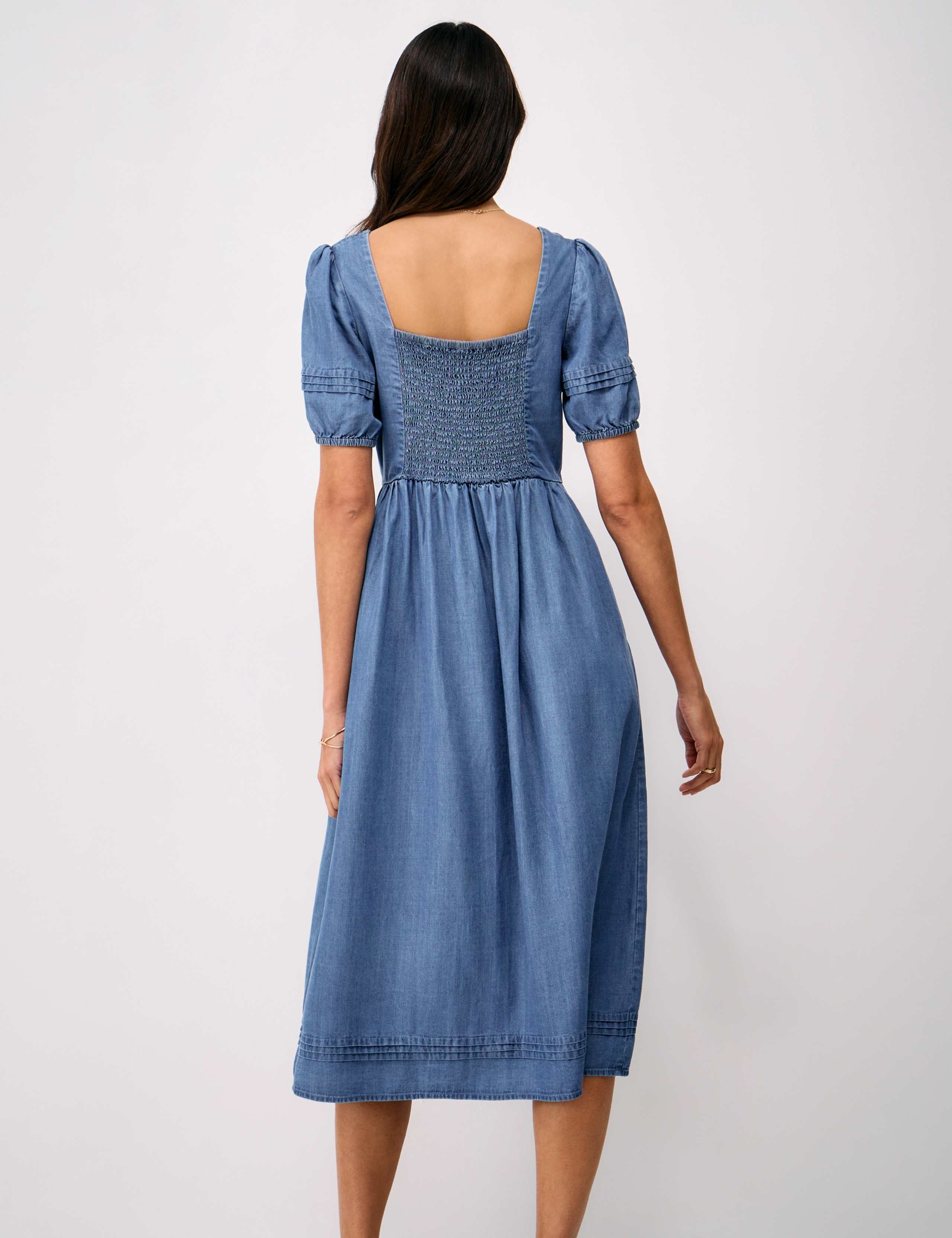 Pure Lyocell Square Neck Midi Tea Dress 5 of 5