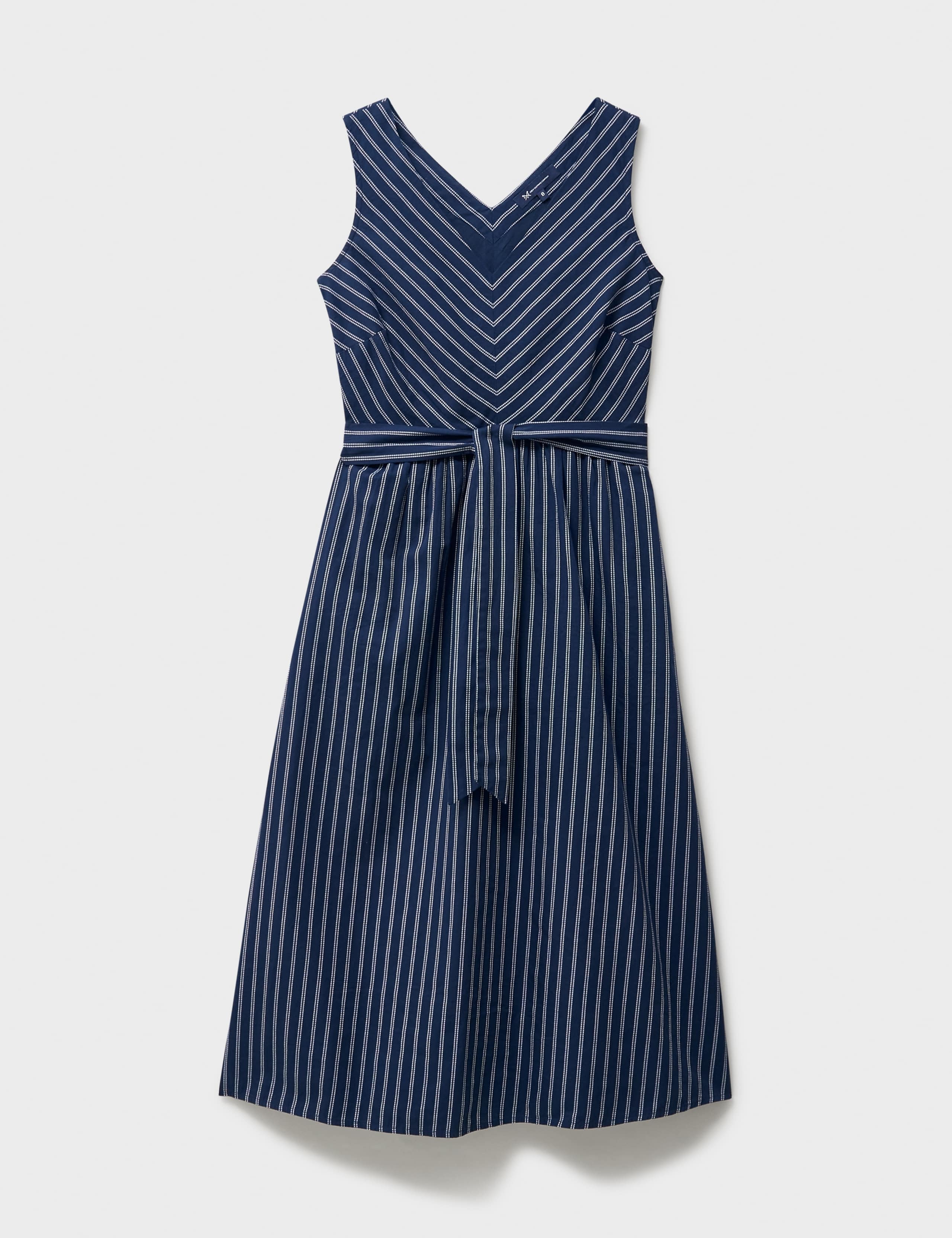 Pure Cotton Striped Midi Skater Dress 2 of 5