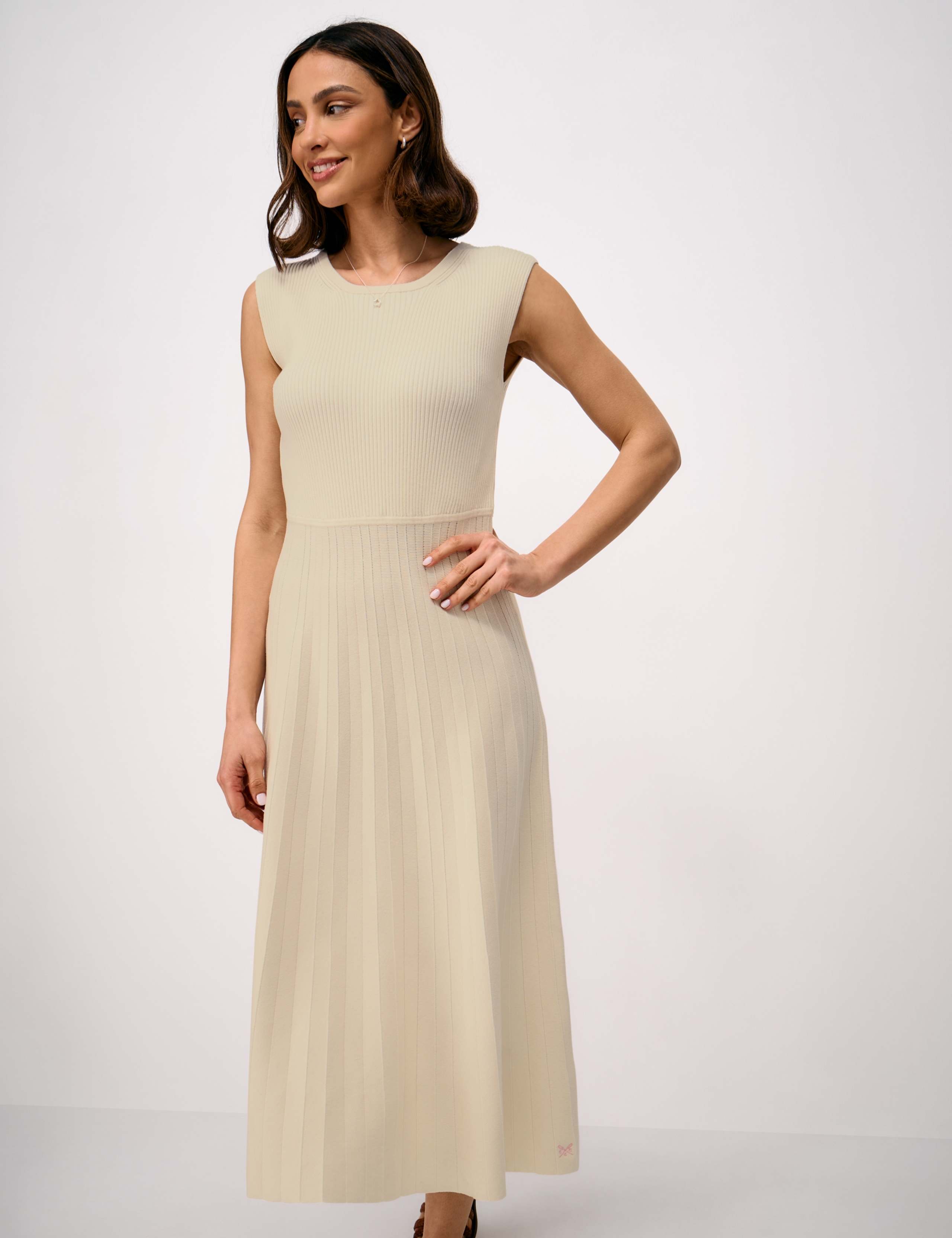 Cotton Rich Knitted Midi Skater Dress 3 of 5