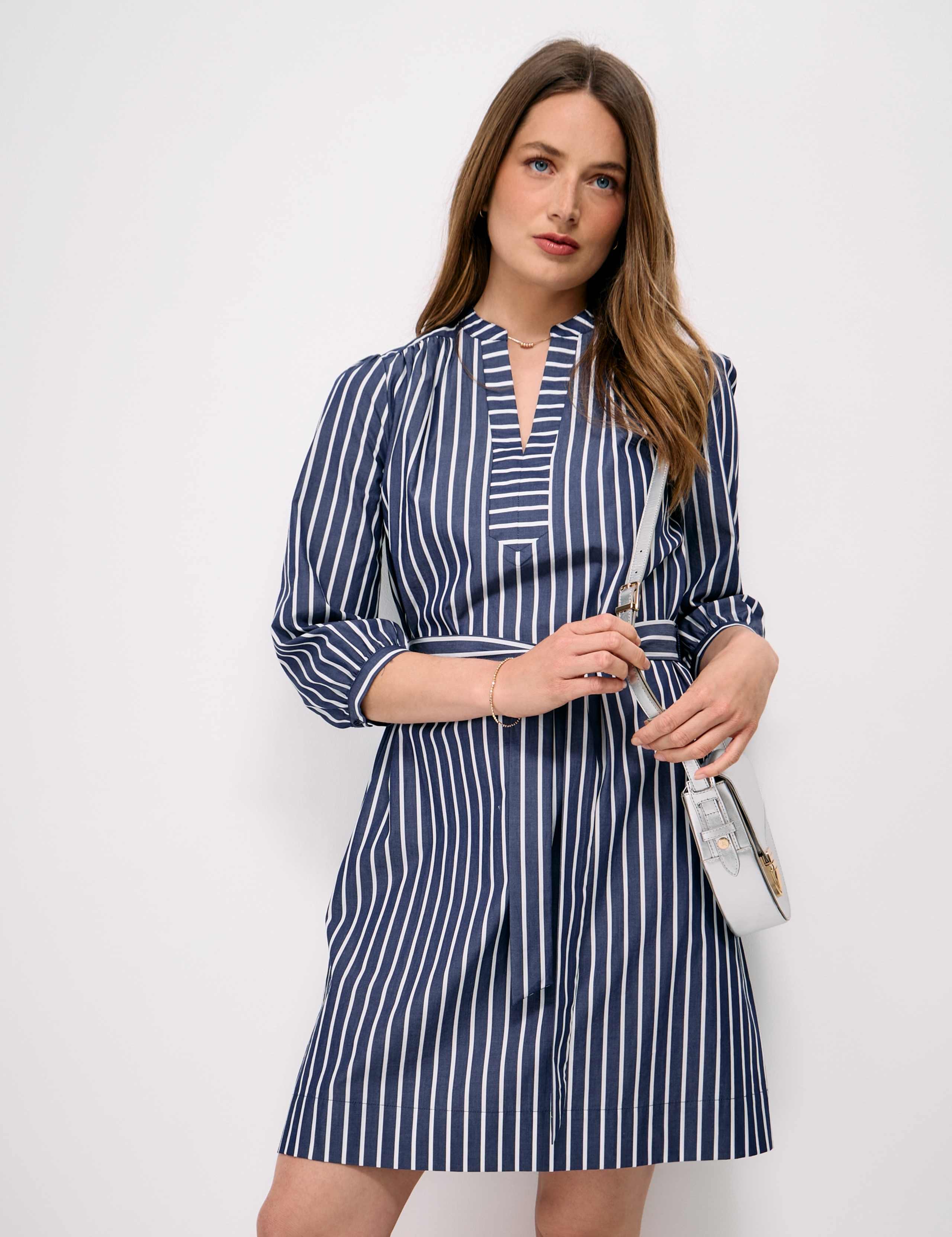 Pure Cotton Striped Mini Shift Dress 4 of 5