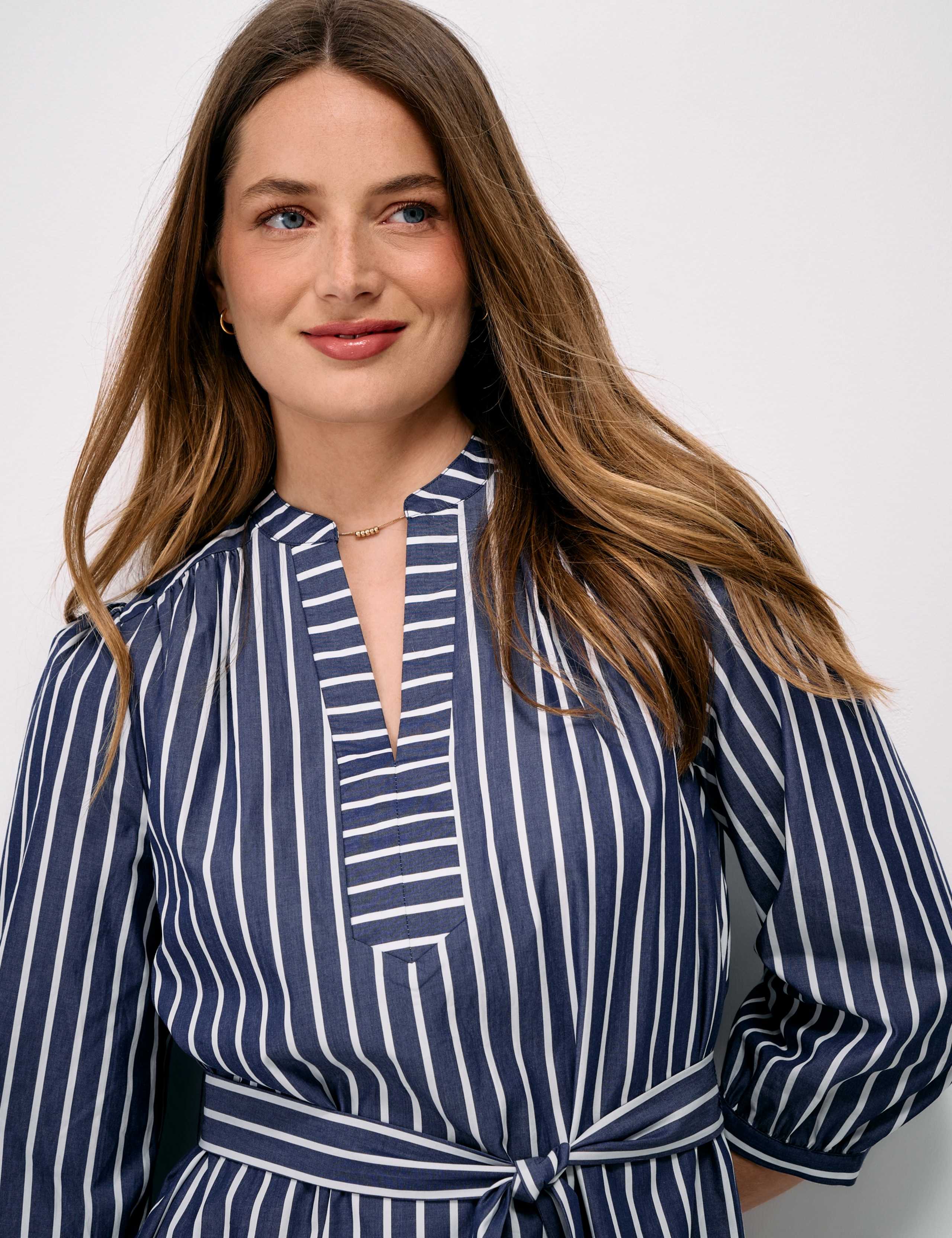 Pure Cotton Striped Mini Shift Dress 5 of 5