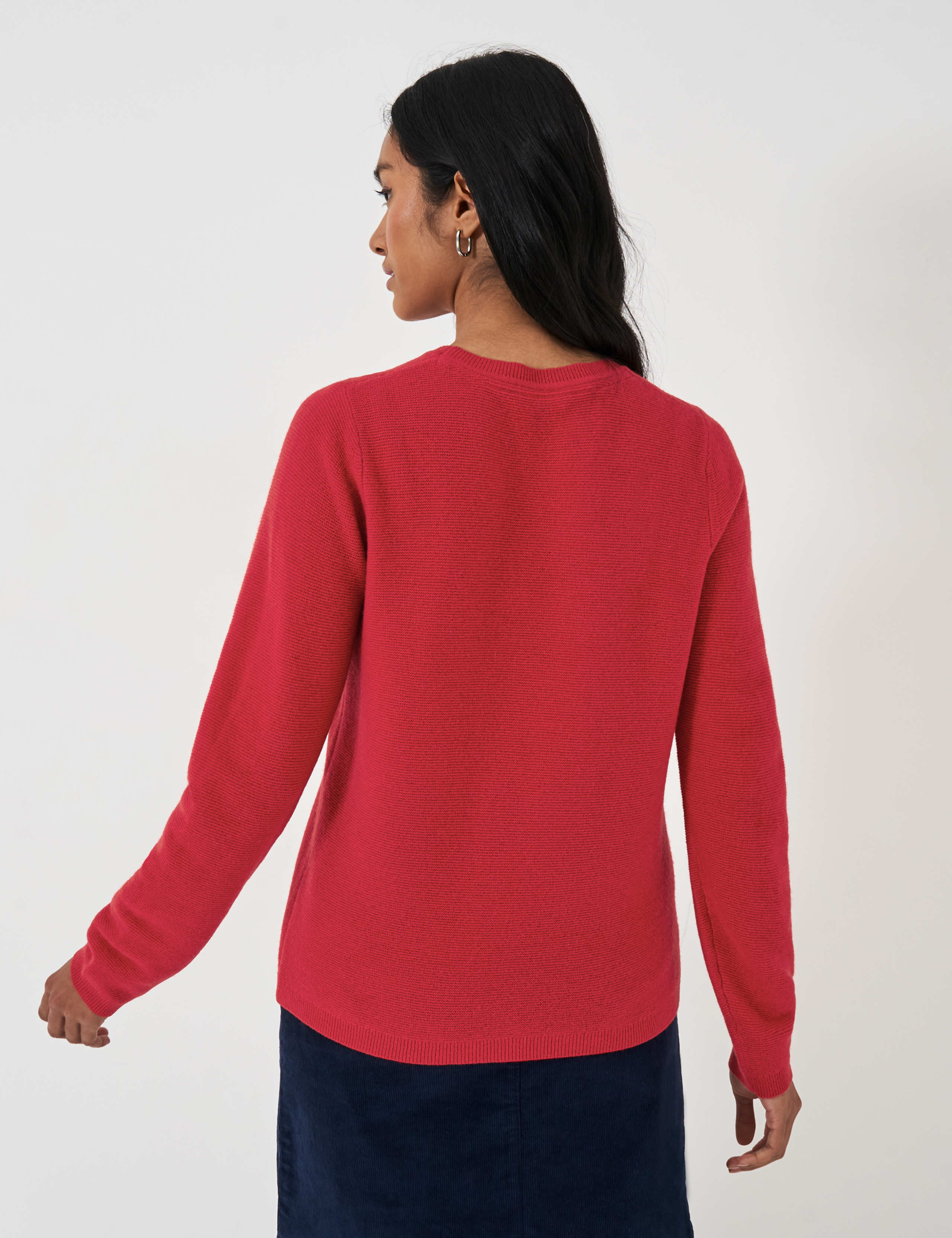 Merino Wool Rich Textured Crew Neck Jumper 4 of 4