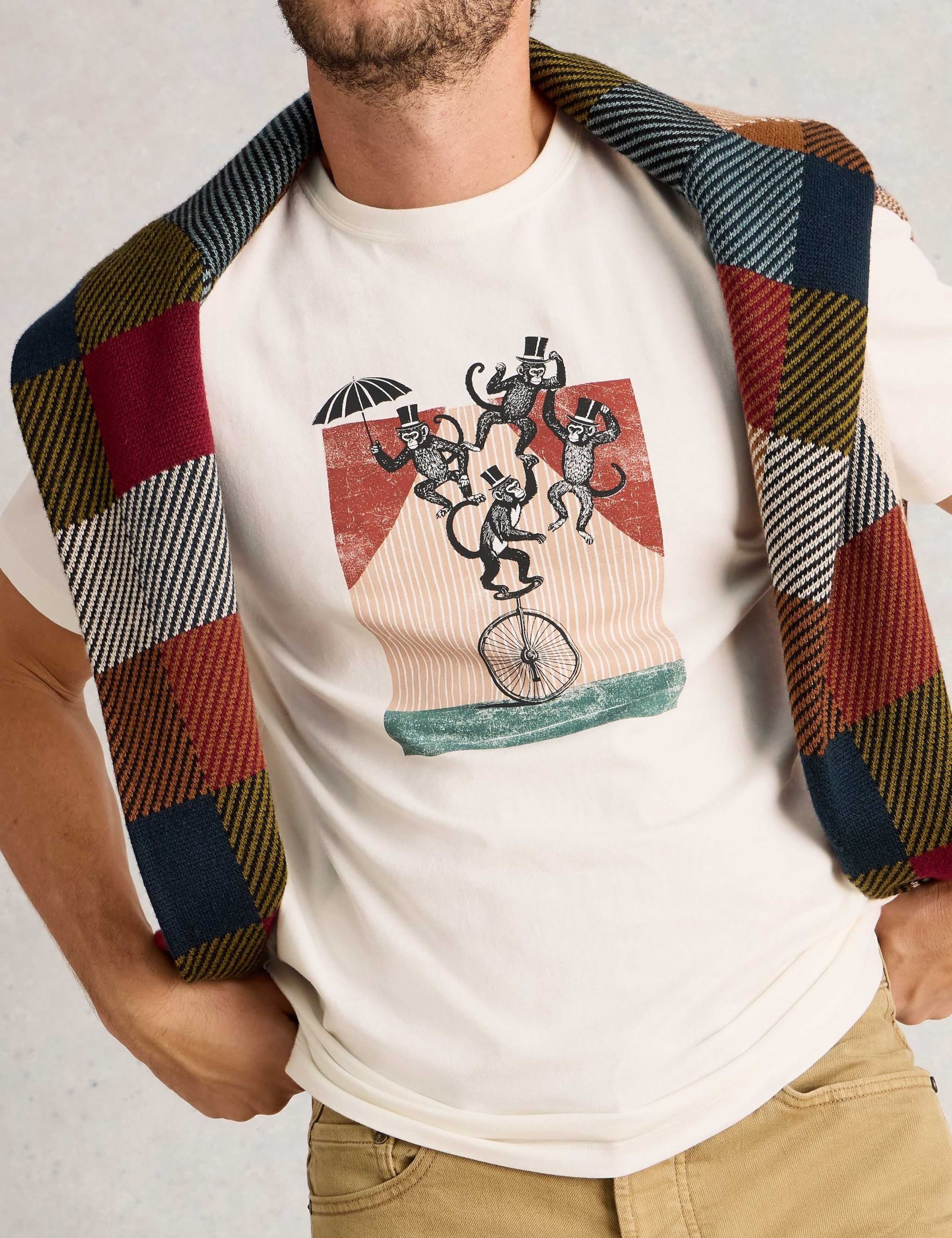 Pure Cotton Monkey Graphic T-Shirt 4 of 6
