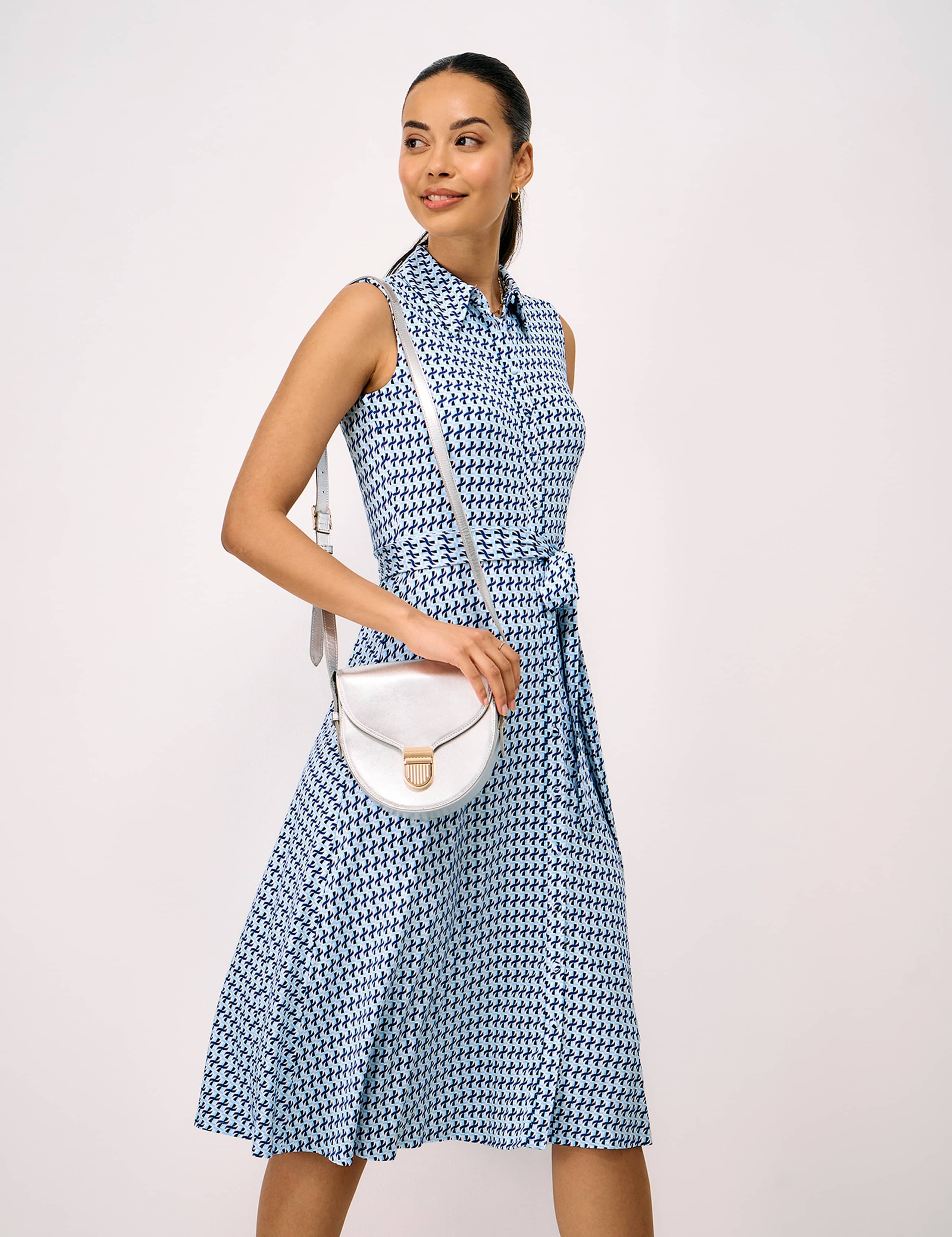 Jersey Printed Midi Shirt Dress 3 of 5