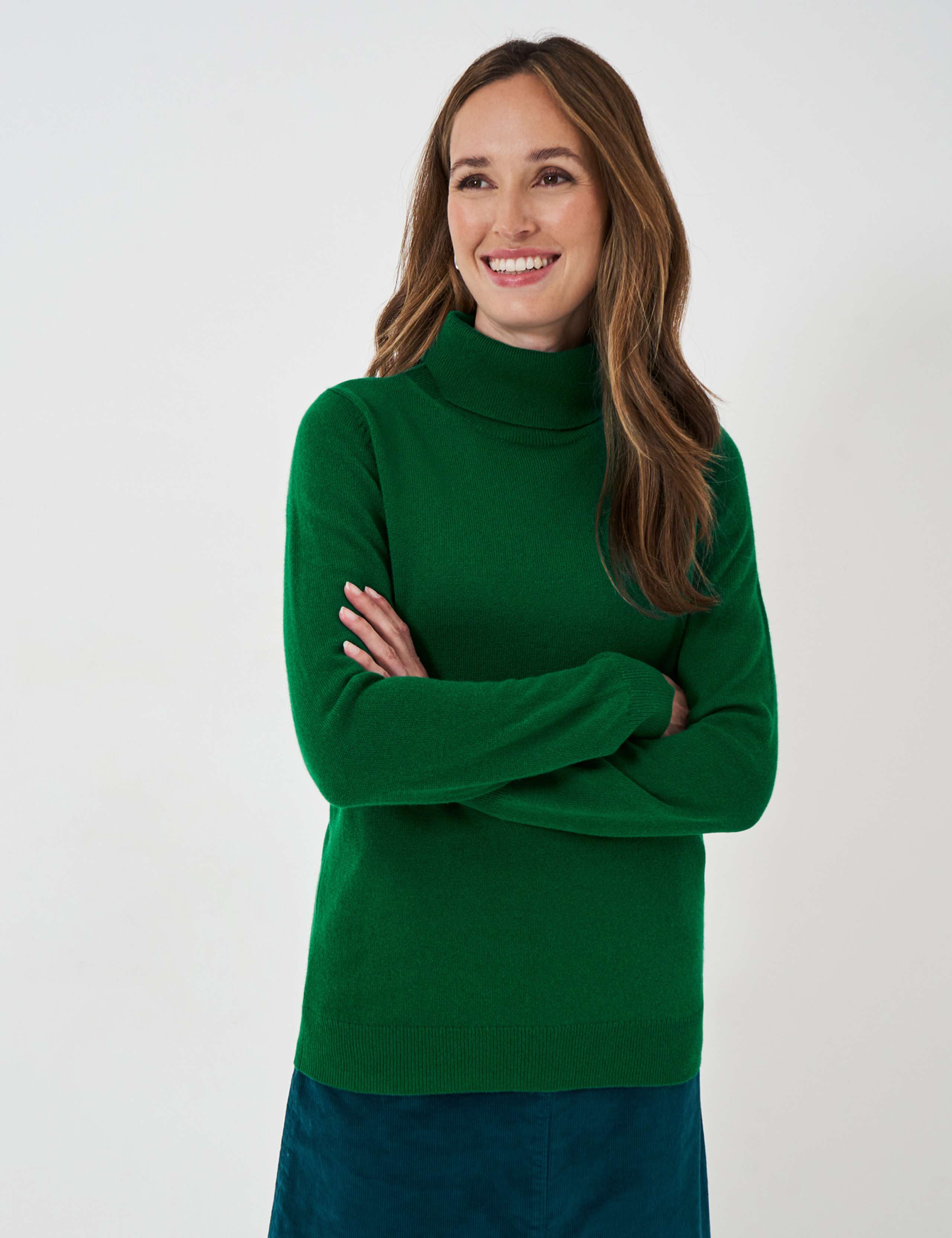Merino Wool Rich Roll Neck Jumper with Cashmere 1 of 5