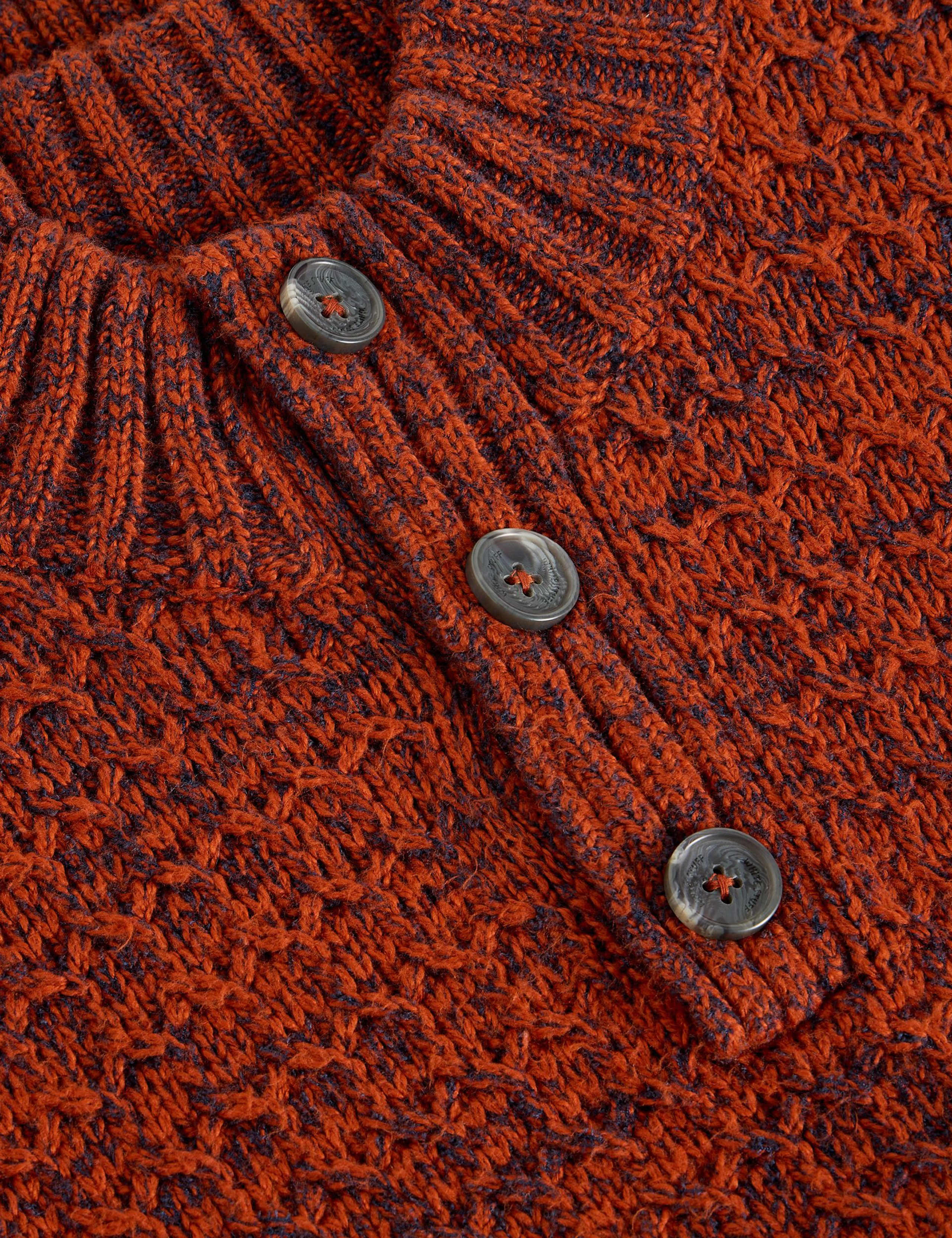 Cotton Rich Twisted Knit Button Neck Jumper 6 of 6