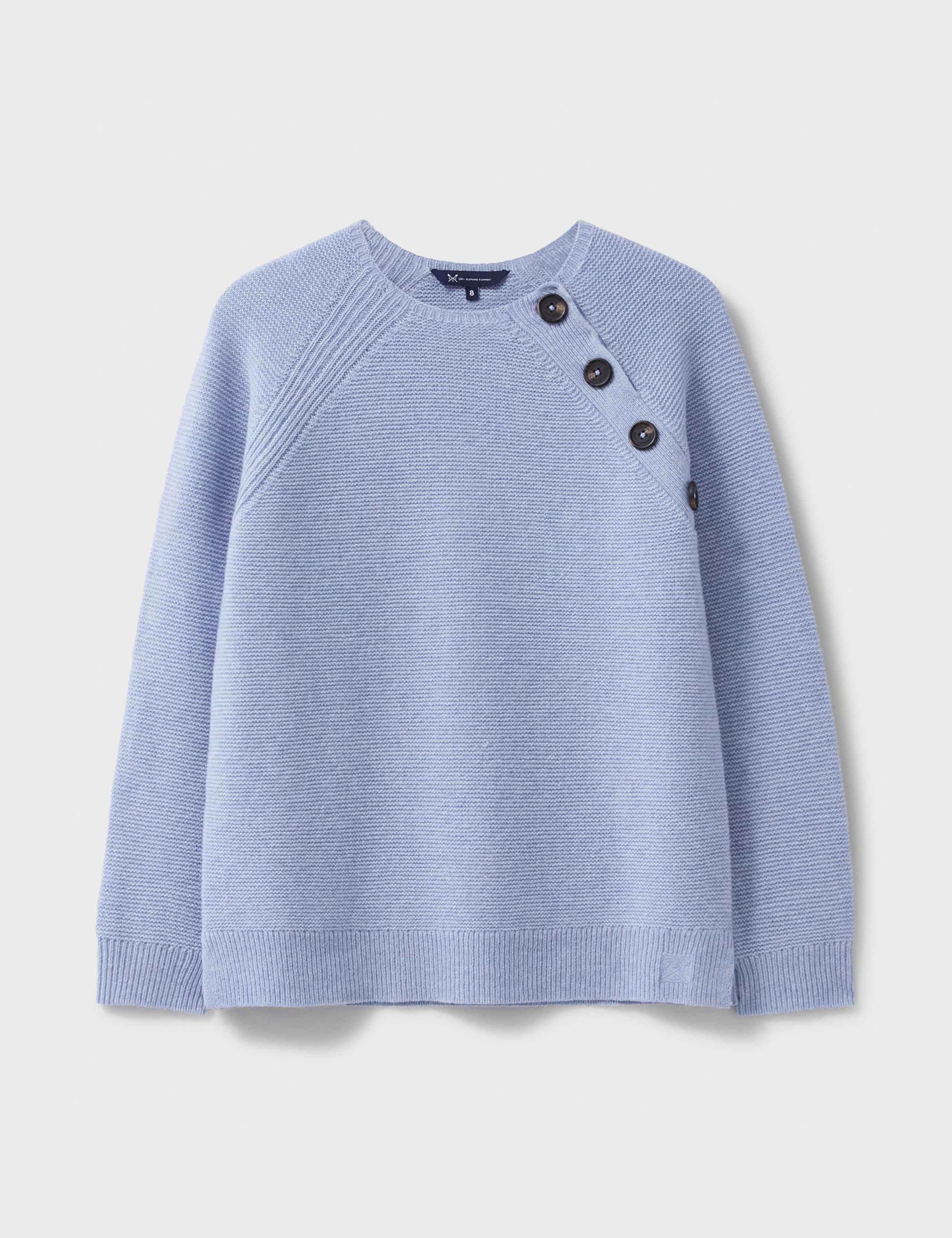 Merino Wool Rich Striped Button Detail Jumper 2 of 5
