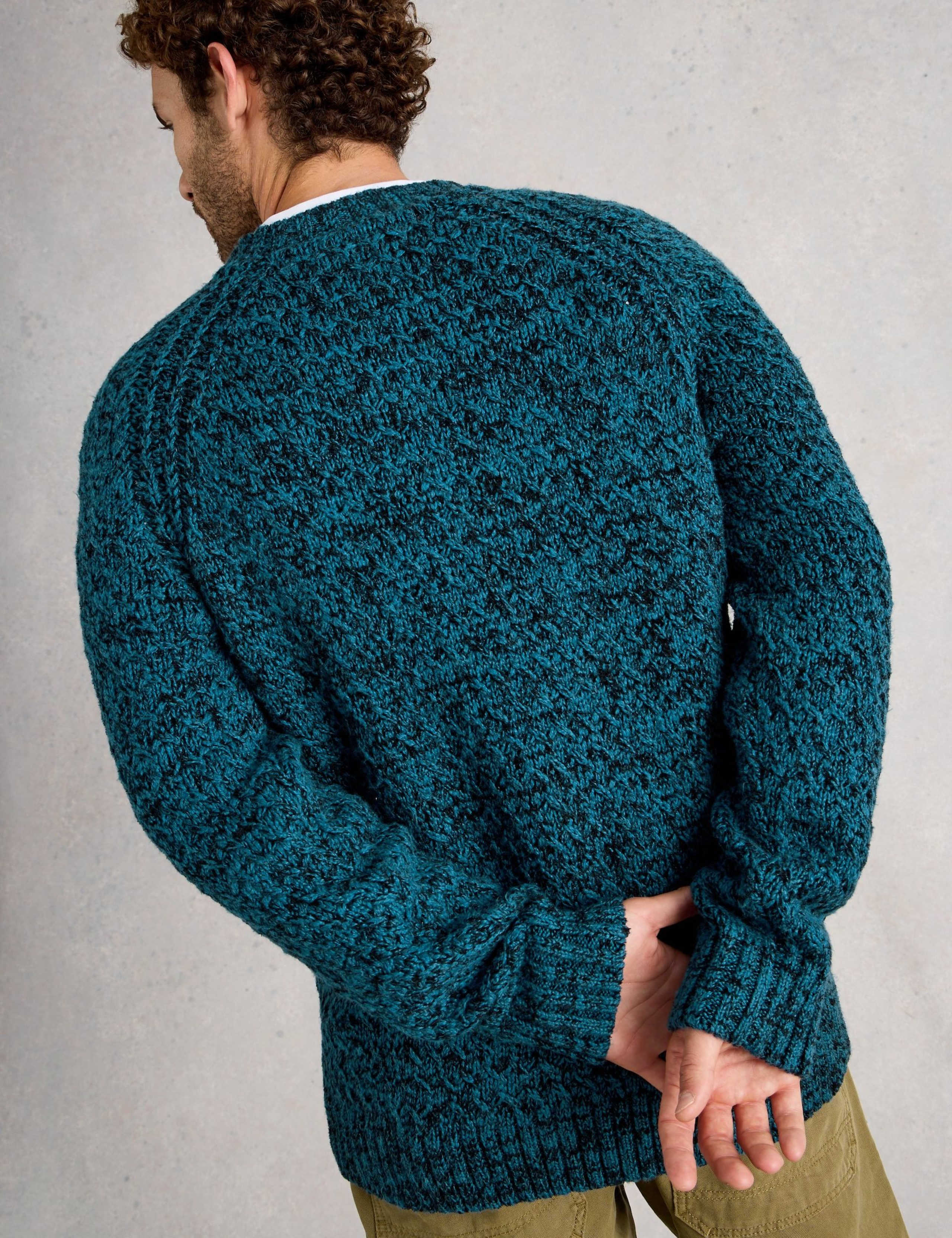 Cotton Rich Twisted Knit Crew Neck Jumper 4 of 6