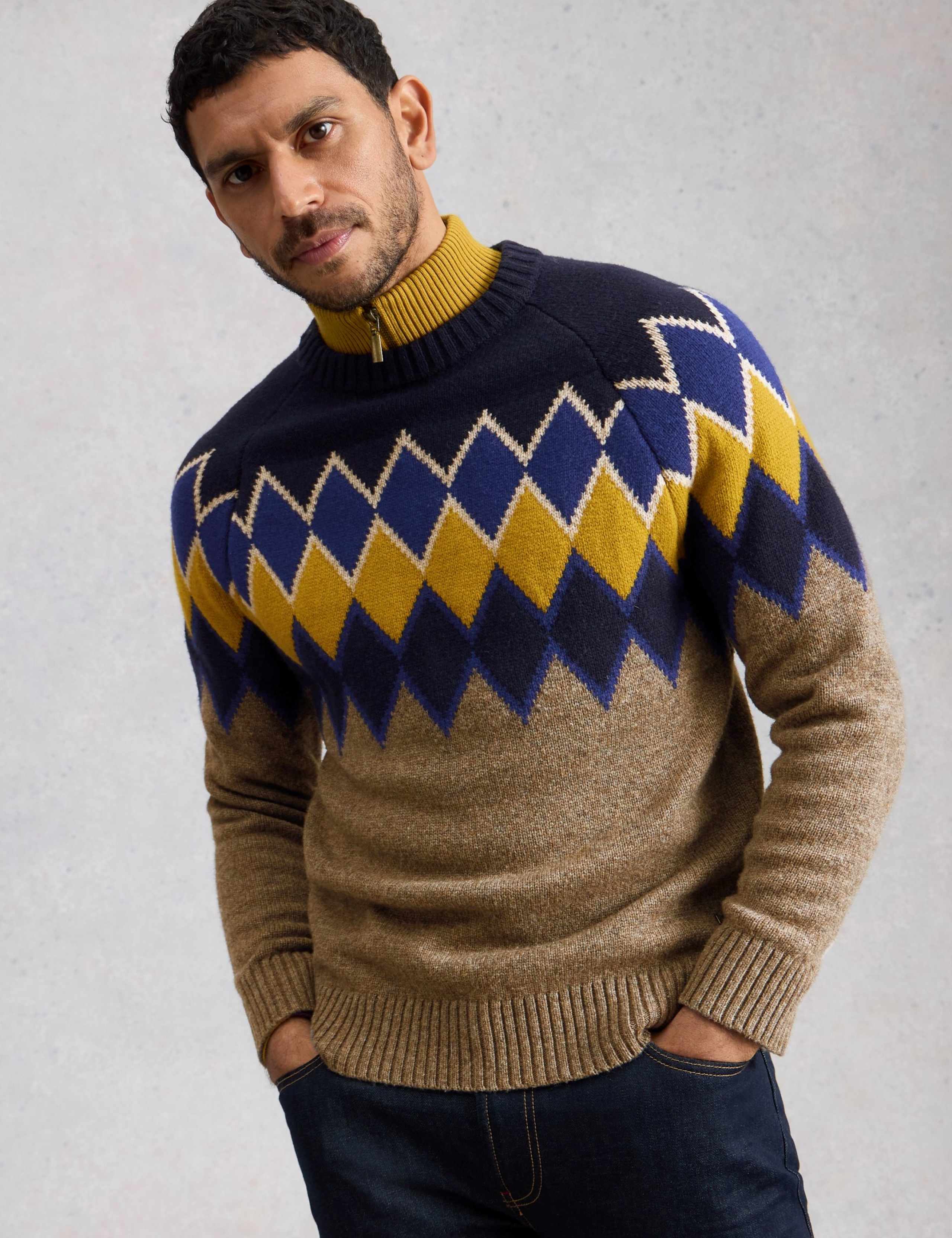 Lambswool Rich Argyle Crew Neck Jumper 3 of 6