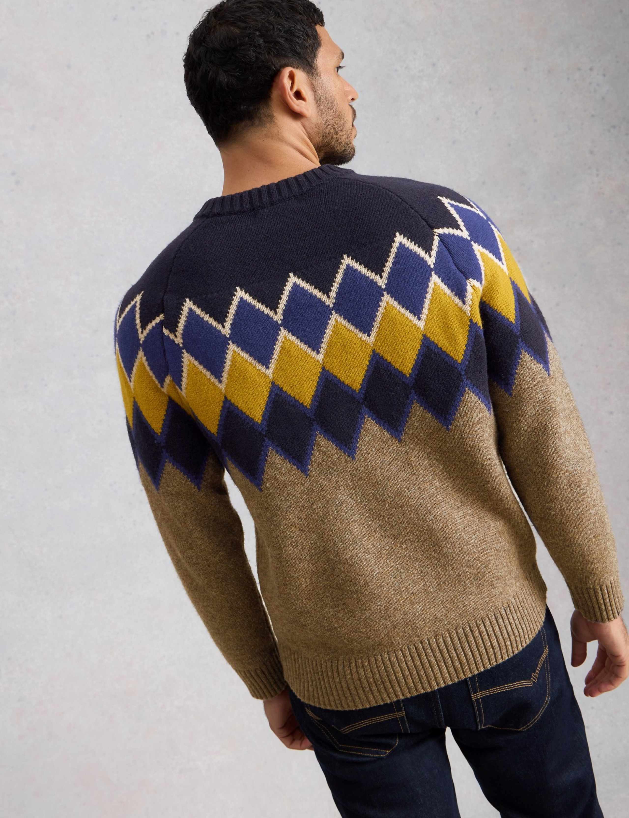 Lambswool Rich Argyle Crew Neck Jumper 4 of 6