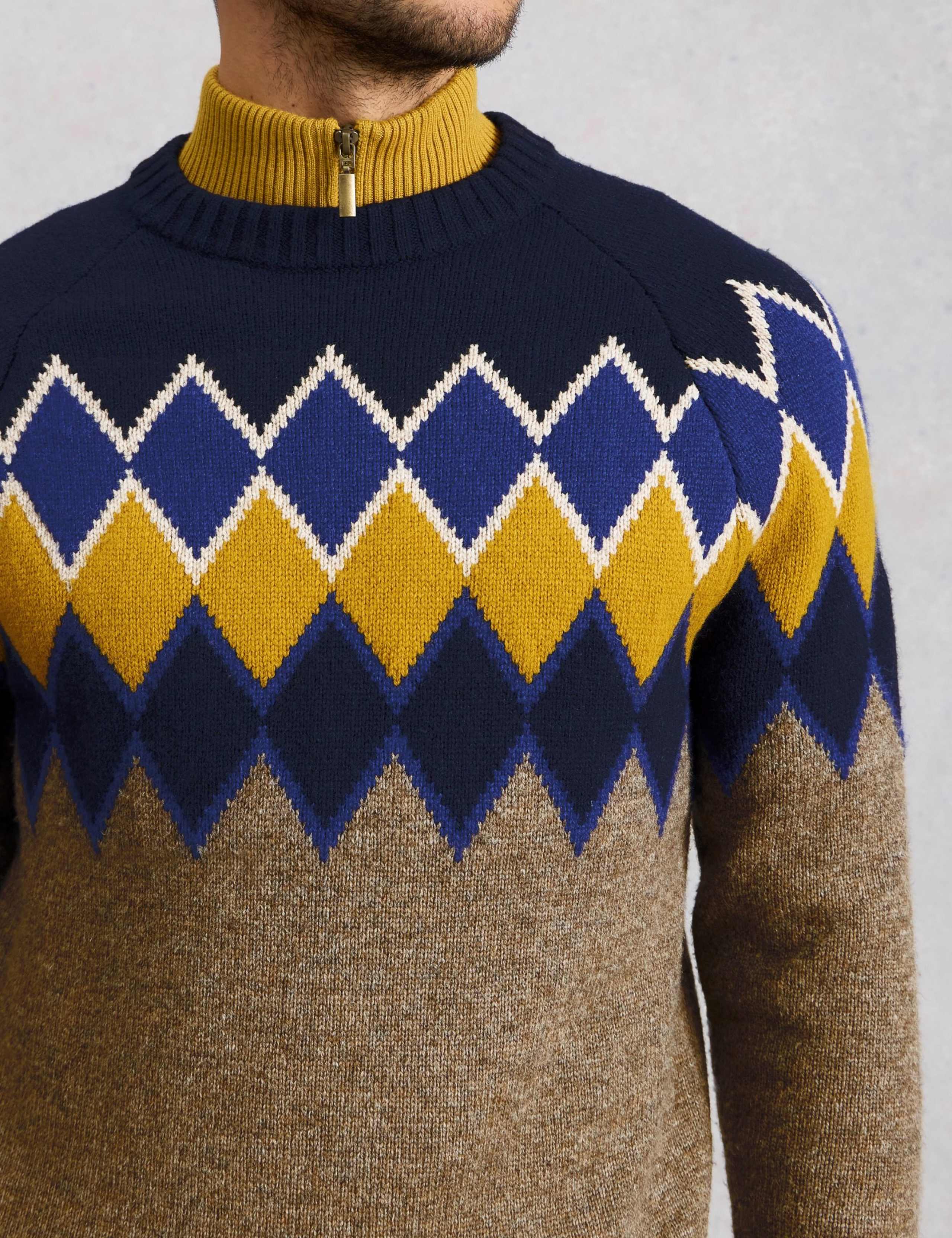 Lambswool Rich Argyle Crew Neck Jumper 5 of 6
