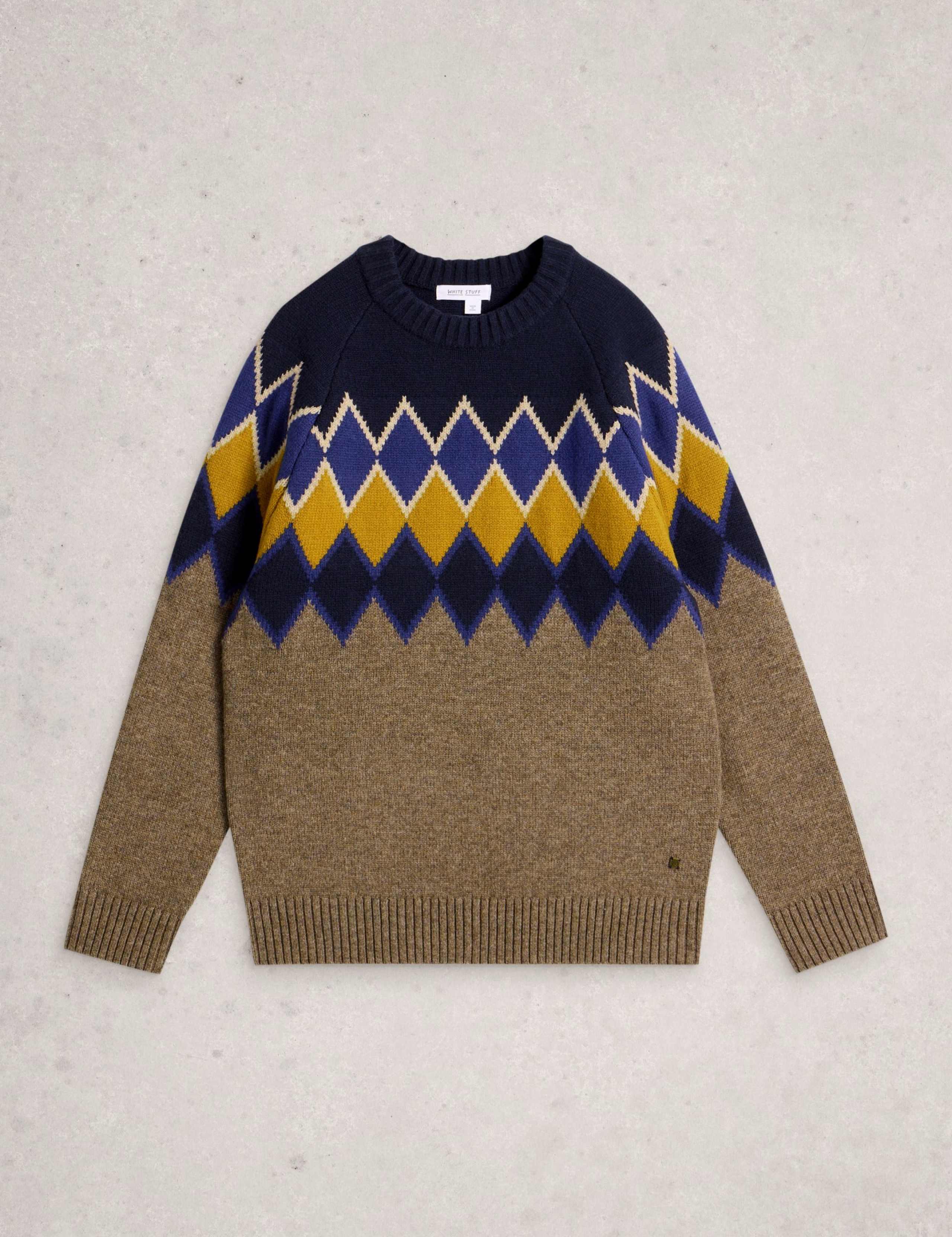 Lambswool Rich Argyle Crew Neck Jumper 2 of 6