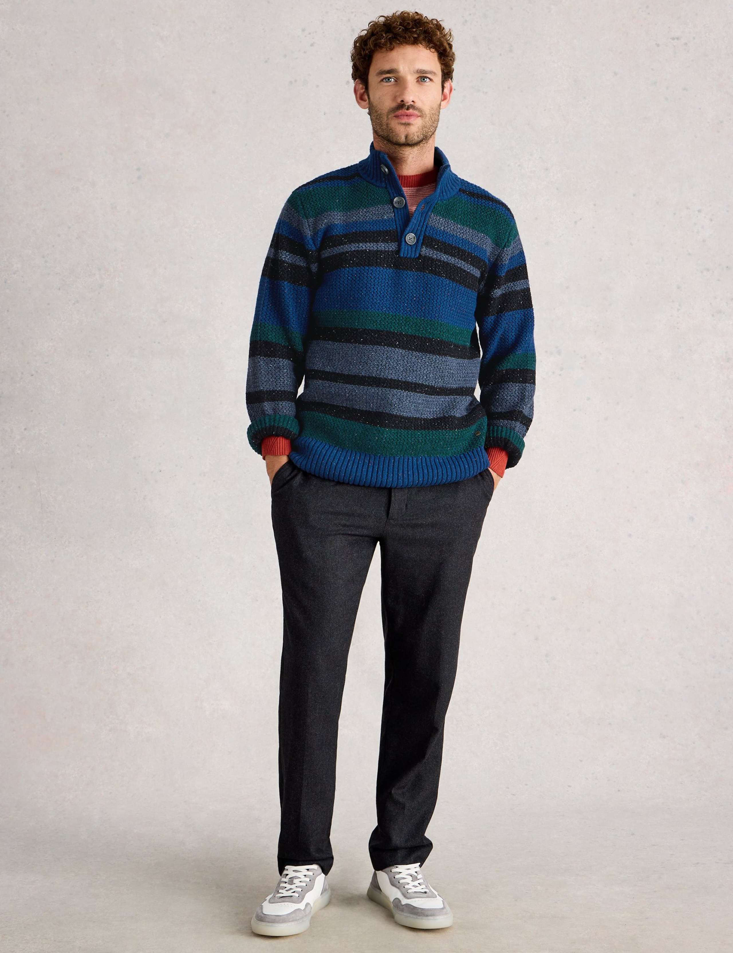 Berkley Lambswool Rich Button Neck Knitted Jumper 3 of 6