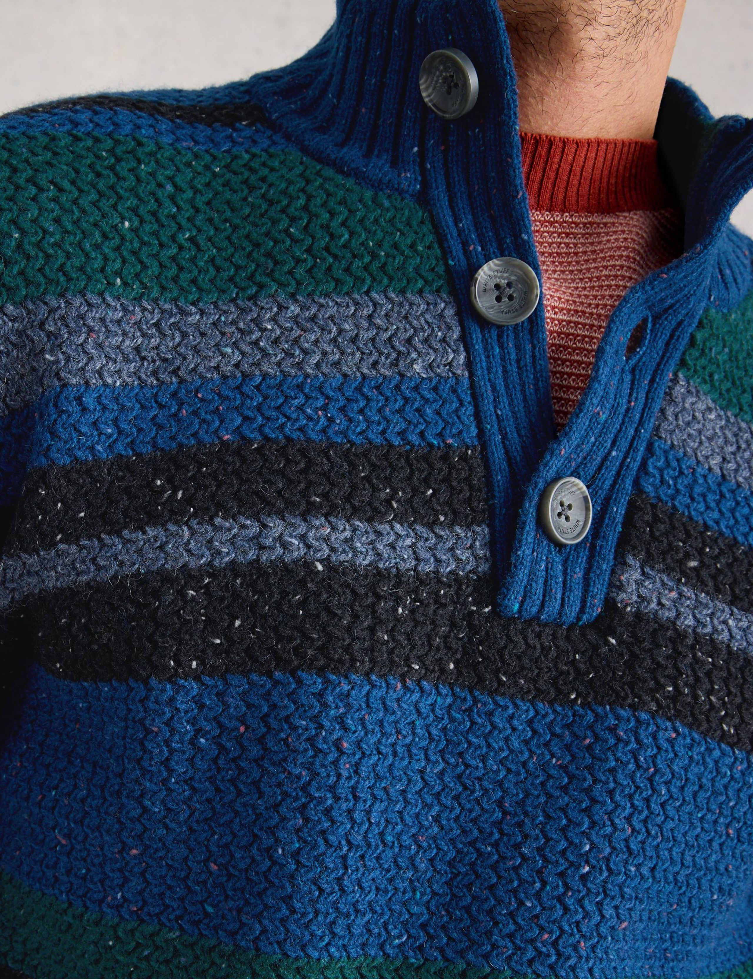 Berkley Lambswool Rich Button Neck Knitted Jumper 5 of 6