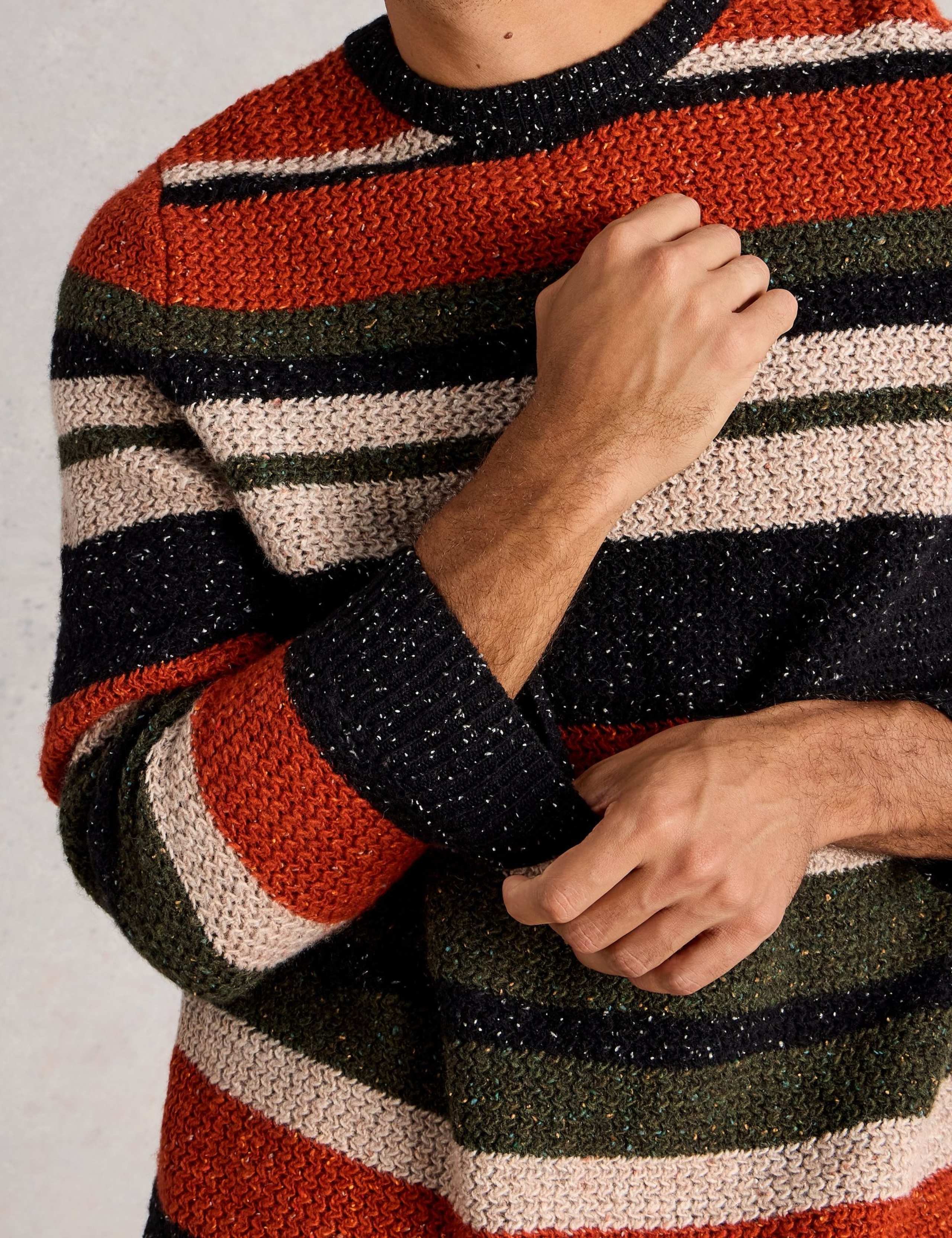 Lambswool Rich Striped Crew Neck Jumper 4 of 6