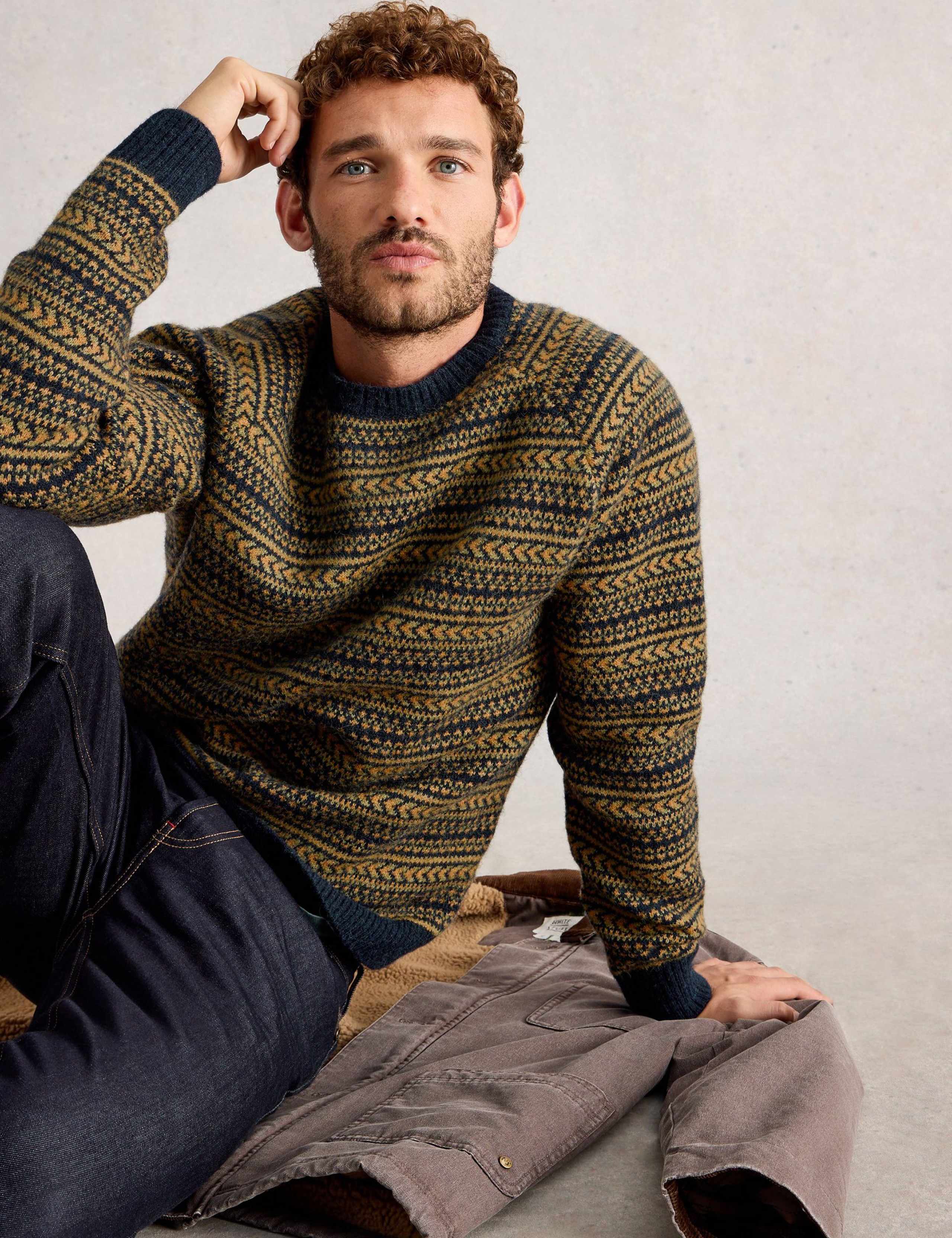 Fair Isle Crew Neck Jumper with Merino Wool 3 of 7