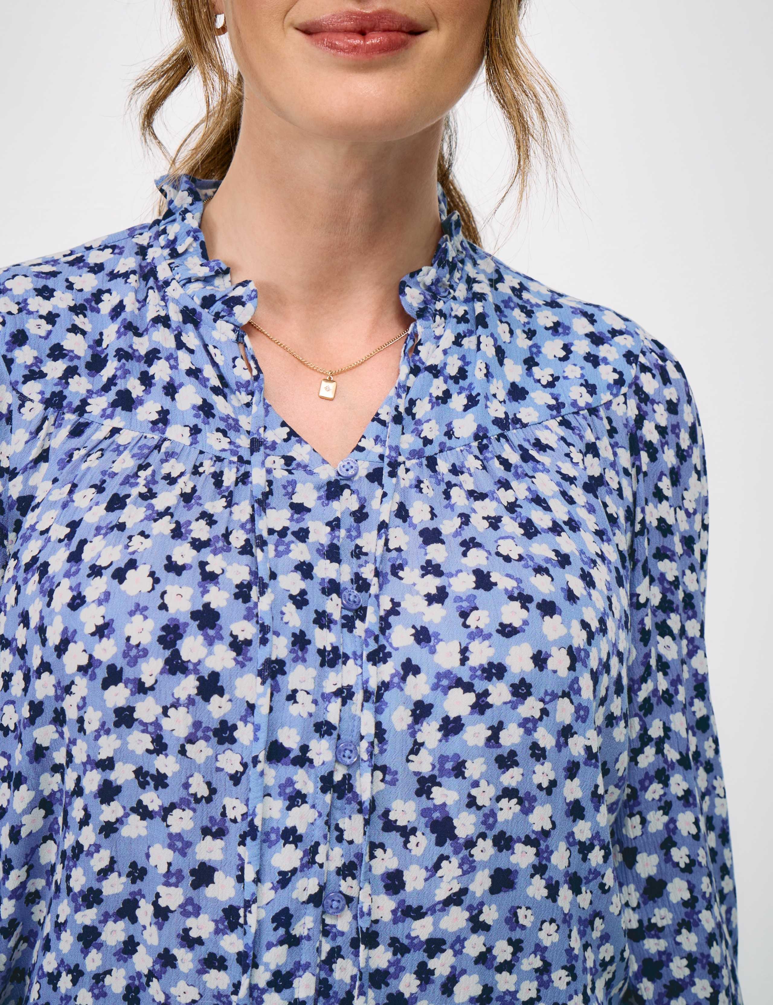 Ditsy Floral Tie Neck Button Through Blouse 5 of 5