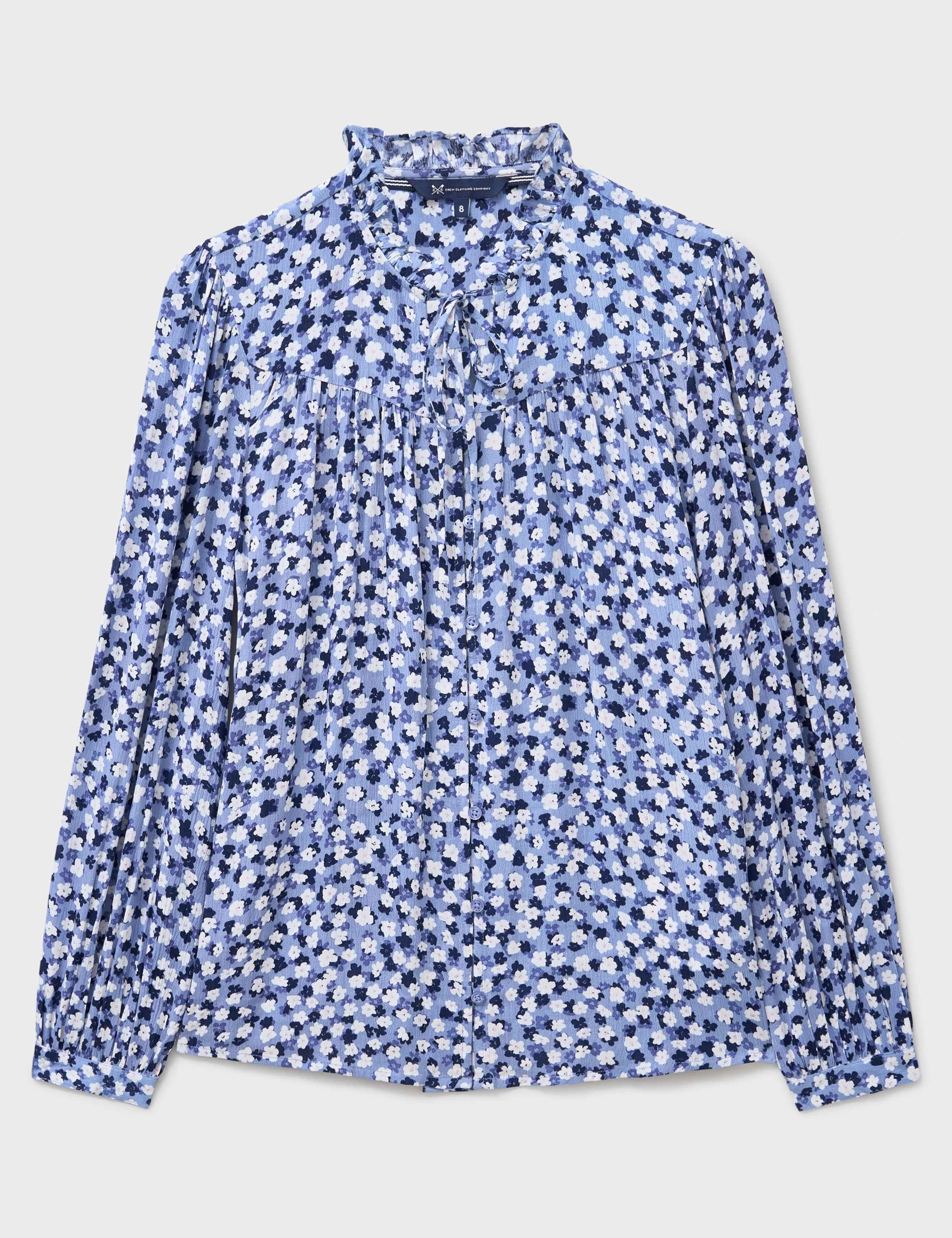 Ditsy Floral Tie Neck Button Through Blouse 2 of 5