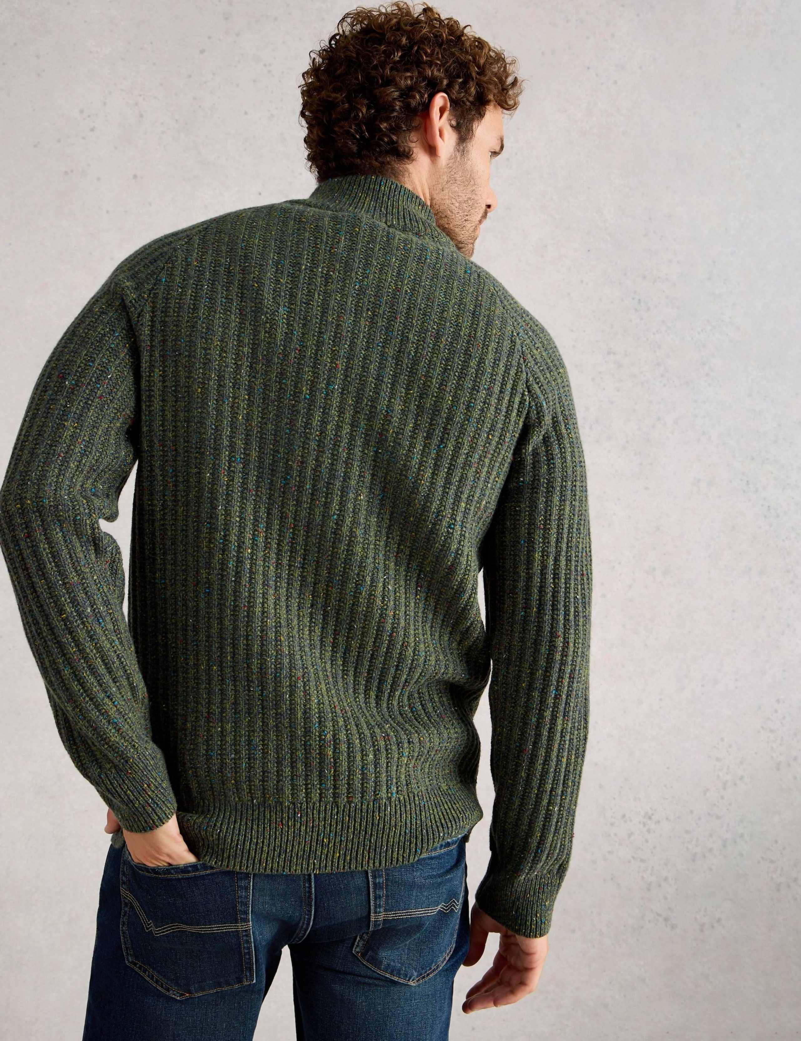 Cotton Rich Funnel Neck Half Zip Jumper 3 of 6